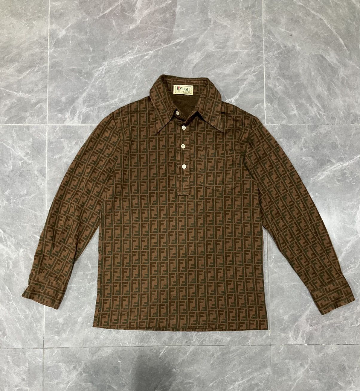 Japanese Brand Shirt Button Up Long Sleeve Vi-Knit Full F Size US M / EU 48-50 / 2 - 1 Thumbnail