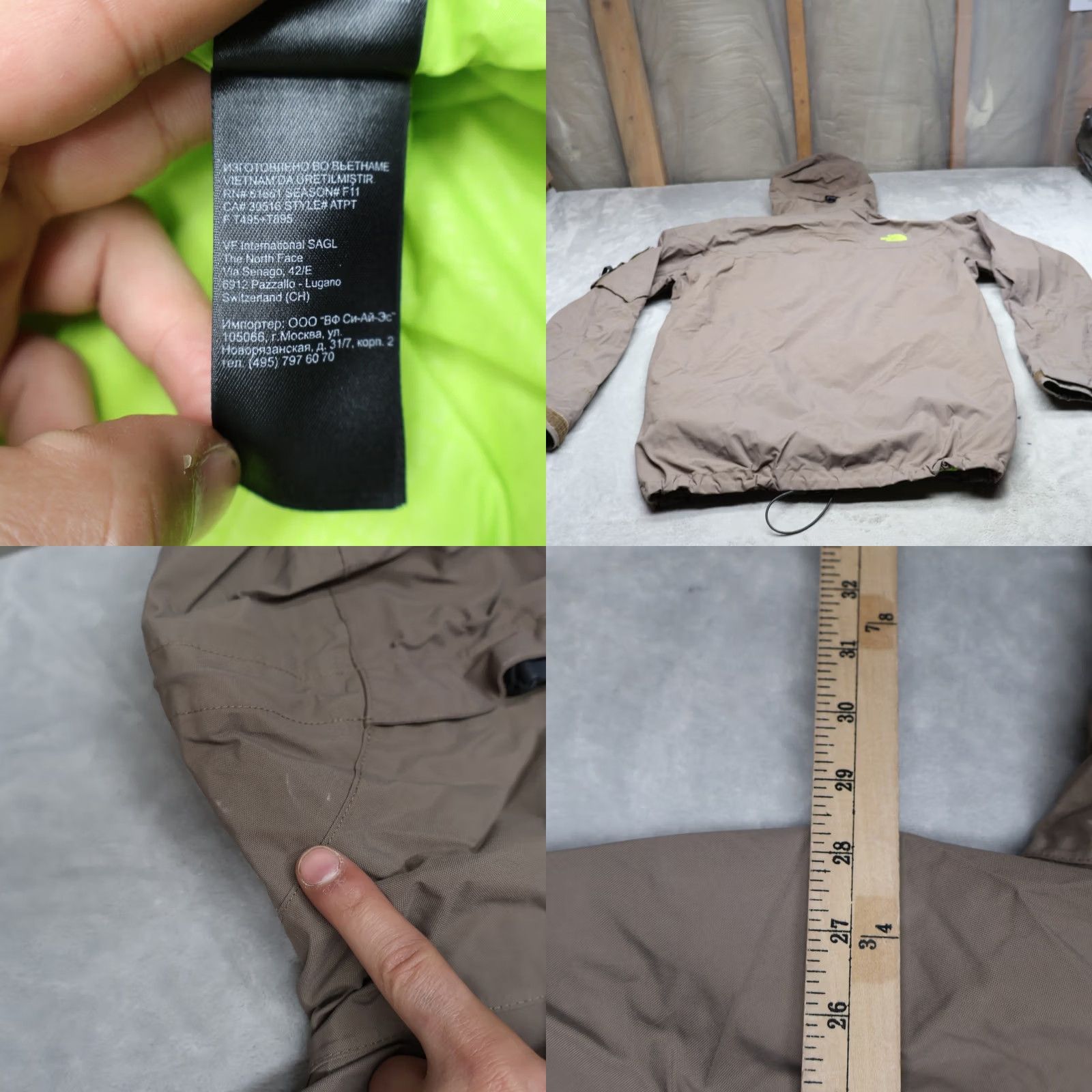 The North Face The North Face Jacket Men Medium Brown Hooded Wind Rain Full Zip Hiking Outdoor Size US M / EU 48-50 / 2 - 8 Thumbnail
