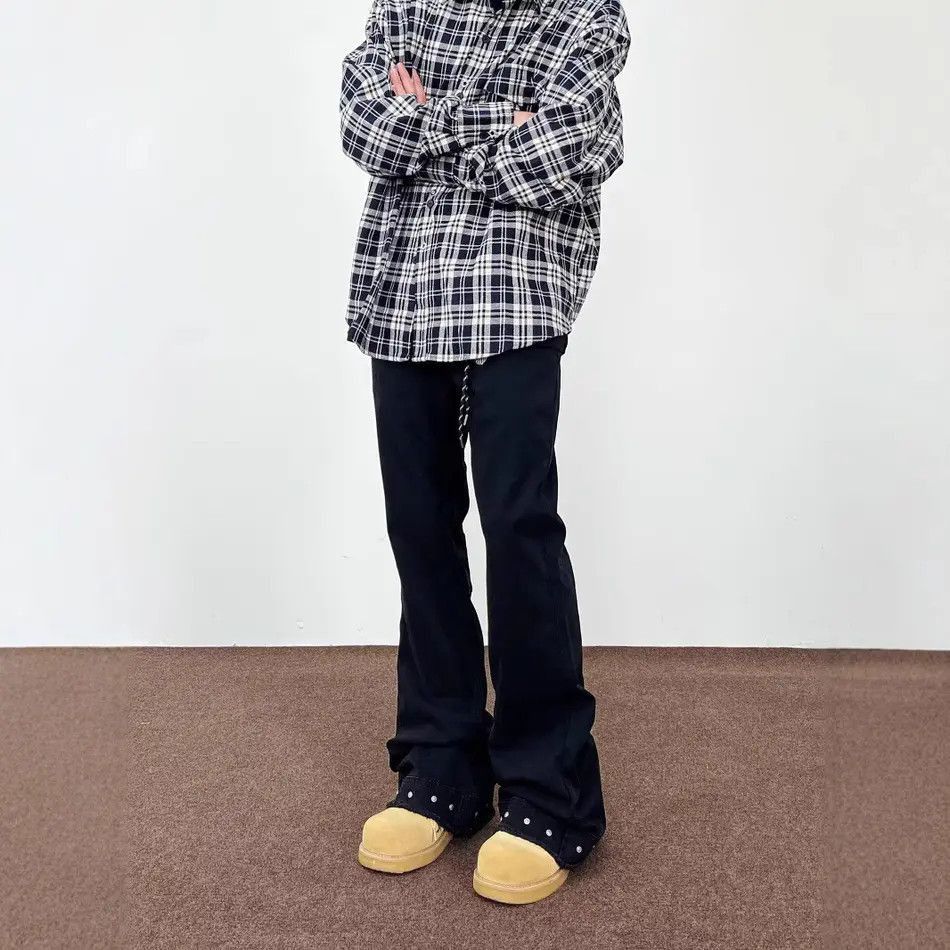 Japanese Brand Retro loose straight leg micro flared jeans Size US 30 / EU 46 - 4 Thumbnail