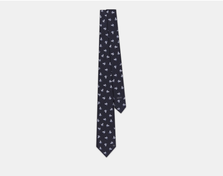 Dior o1w1db11025 58C104 Size : OS / NEL Tie in Navy Blue/White Size ONE SIZE - 1 Thumbnail