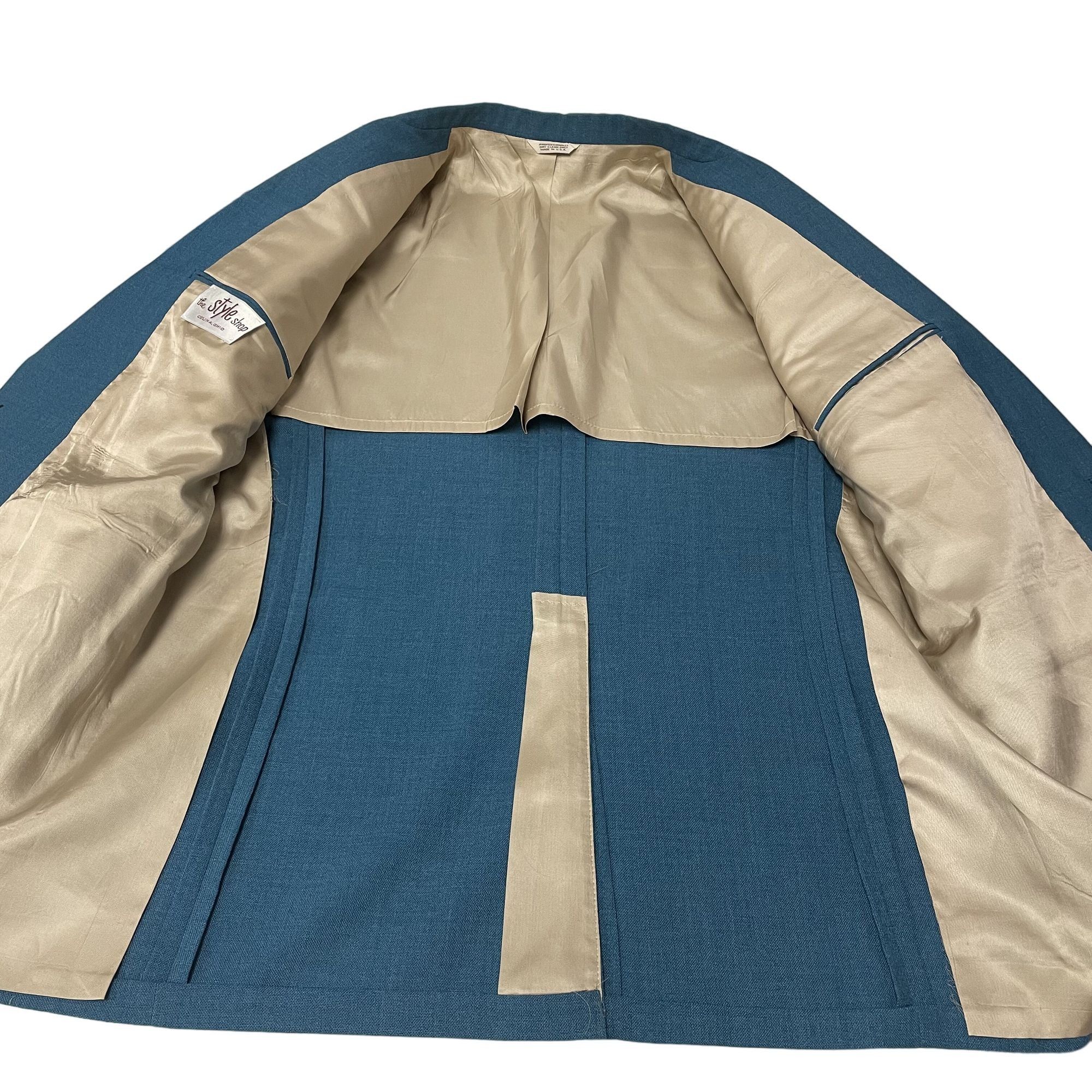 Other Vtg The Style Shop TURQUOISE Blue GOLD Btn Sport Coat Size 44L - 4 Thumbnail