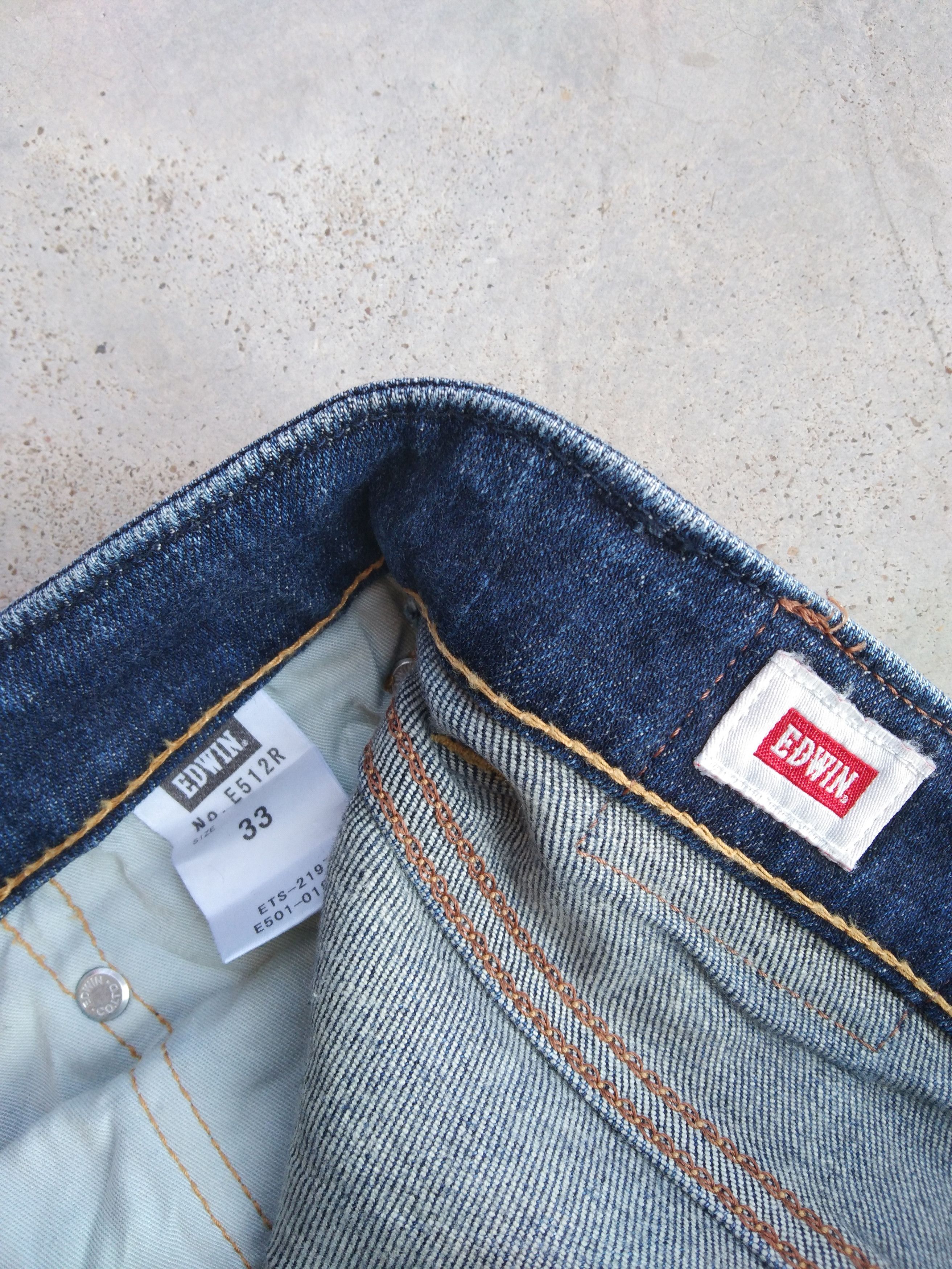 Japanese Brand Vintage Faded Blue Edwin Distressed Jeans 33x28.5 Size US 33 - 6 Thumbnail