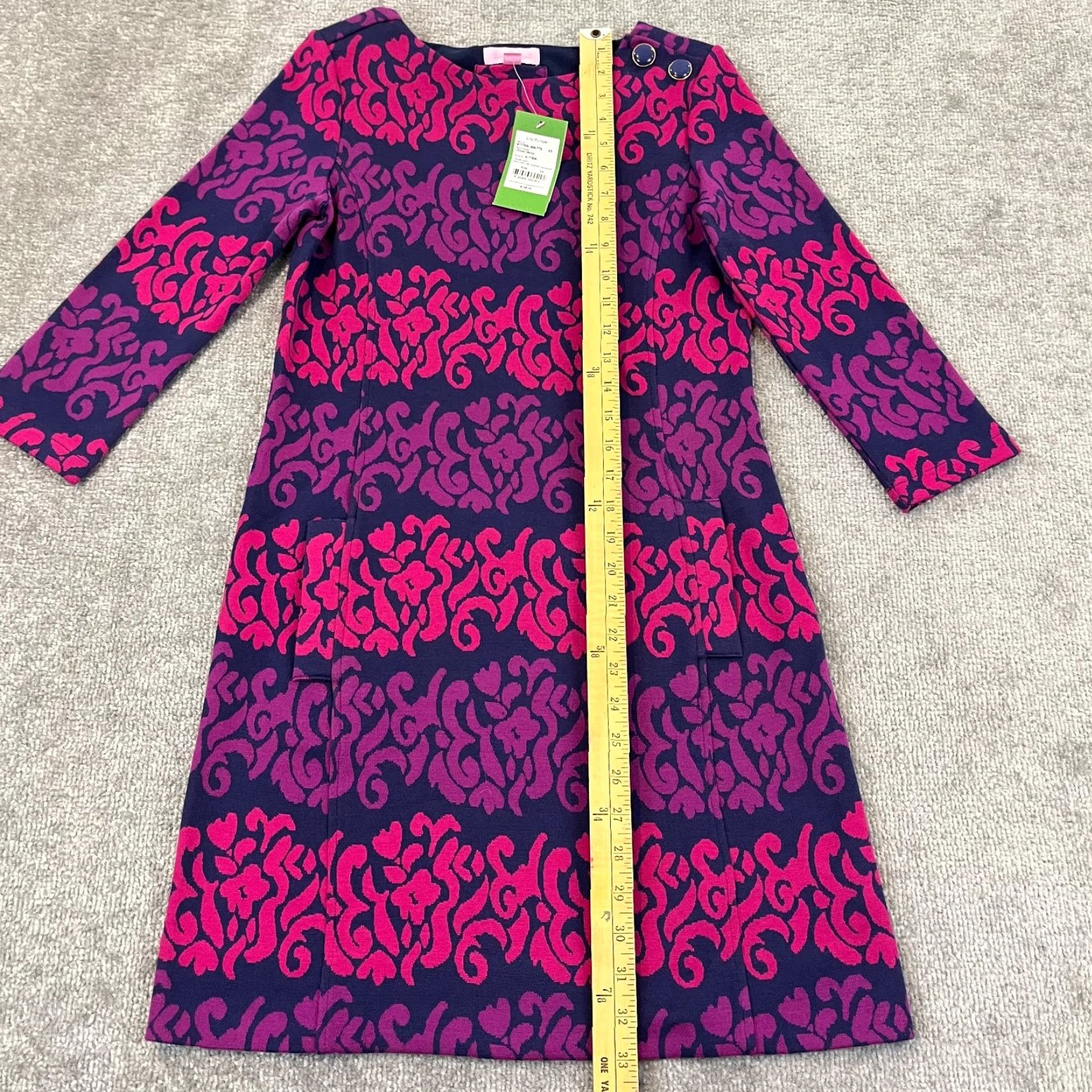 Lilly Pulitzer Lilly Pulitzer Jonah Dress Womens XS True Navy Follow The Leader Jacquard NEW Size XS / US 0-2 / IT 36-38 - 2 Thumbnail