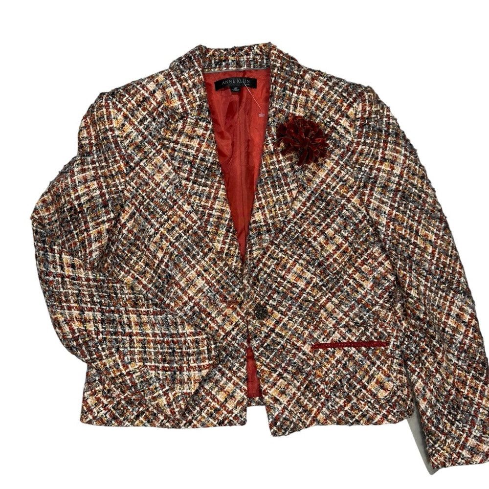 Anne Klein NWT New $380 Anne Klein Tweed Wool Blend Blazer Skirt Suit Size XL / US 12-14 / IT 48-50 - 5 Thumbnail