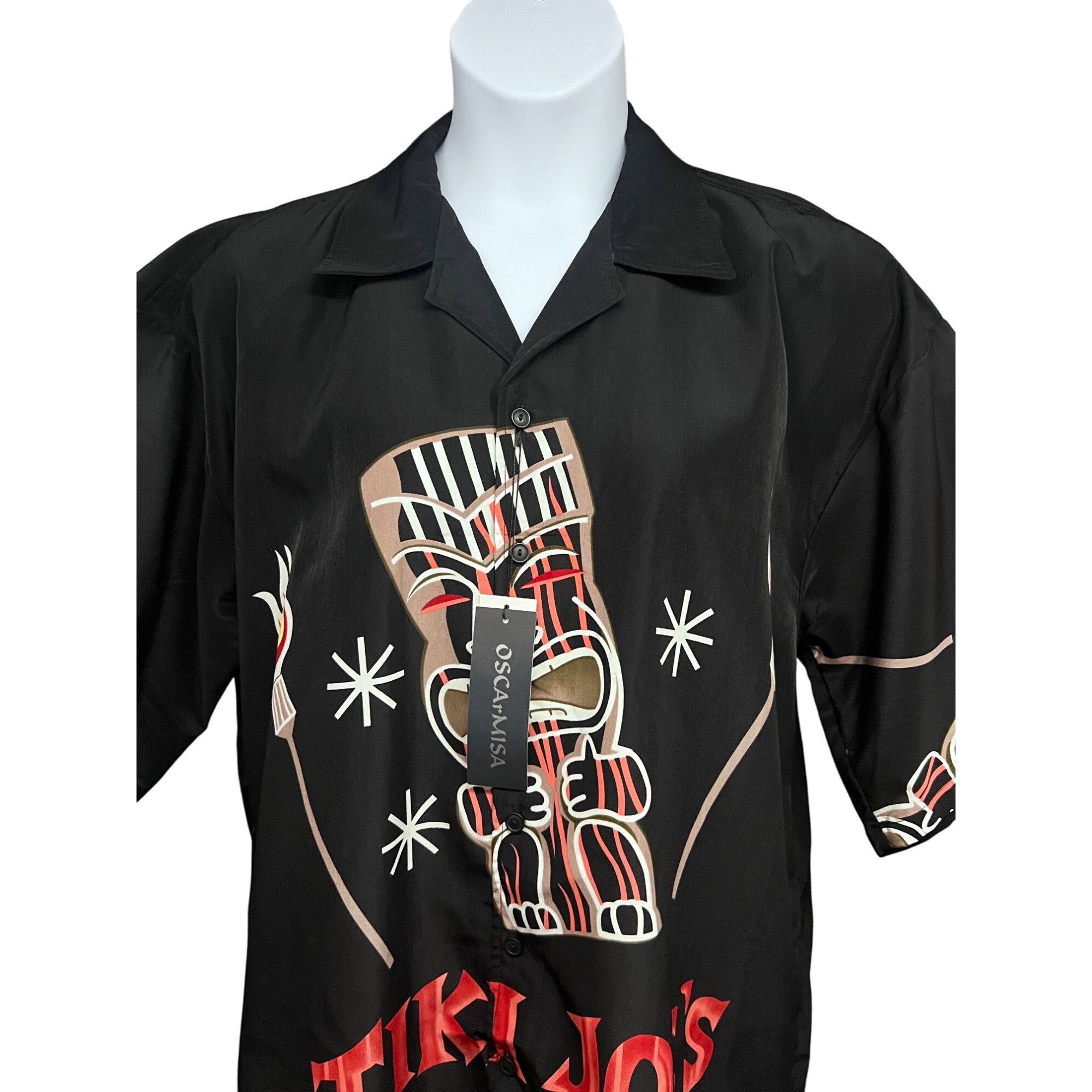 Other Oscar Misa Mens Black Giant Big Graphic Tiki Spell Out Rocka Size US XXL / EU 58 / 5 - 4 Thumbnail