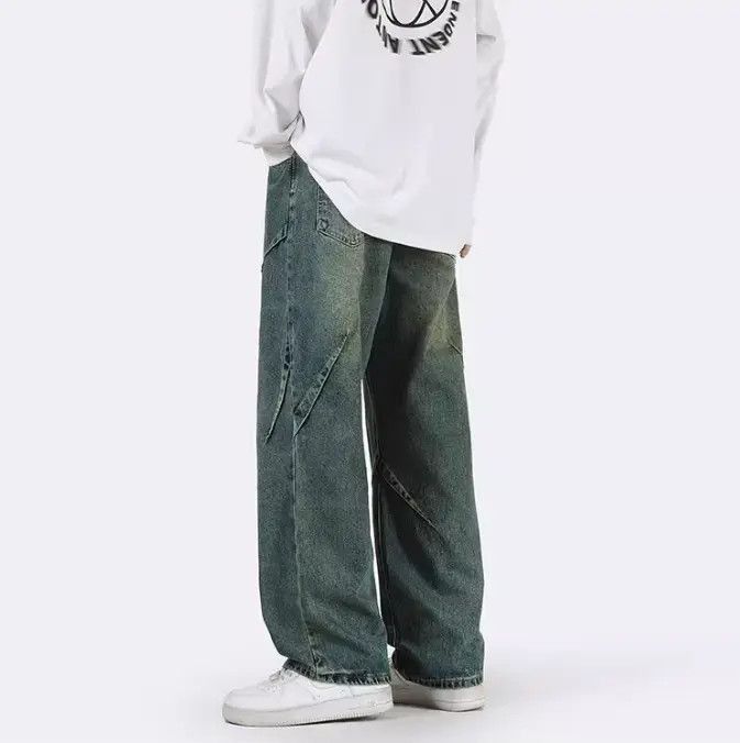 Japanese Brand Loose fitting straight leg wide leg jeans Size US 32 / EU 48 - 3 Thumbnail