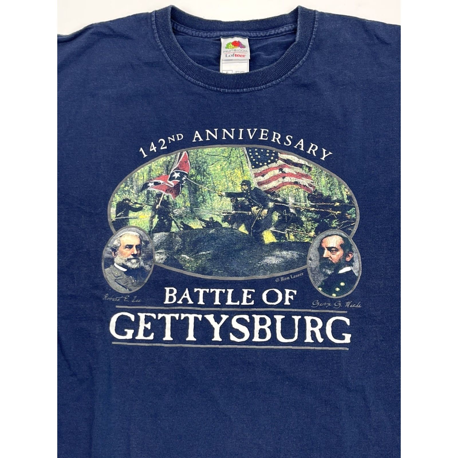 Fruit Of The Loom VINTAGE Fruit of the Loom Battle of Gettysburg T-Shirt Mens Crewneck Large Blue 90s Retro Size US L / EU 52-54 / 3 - 2 Thumbnail