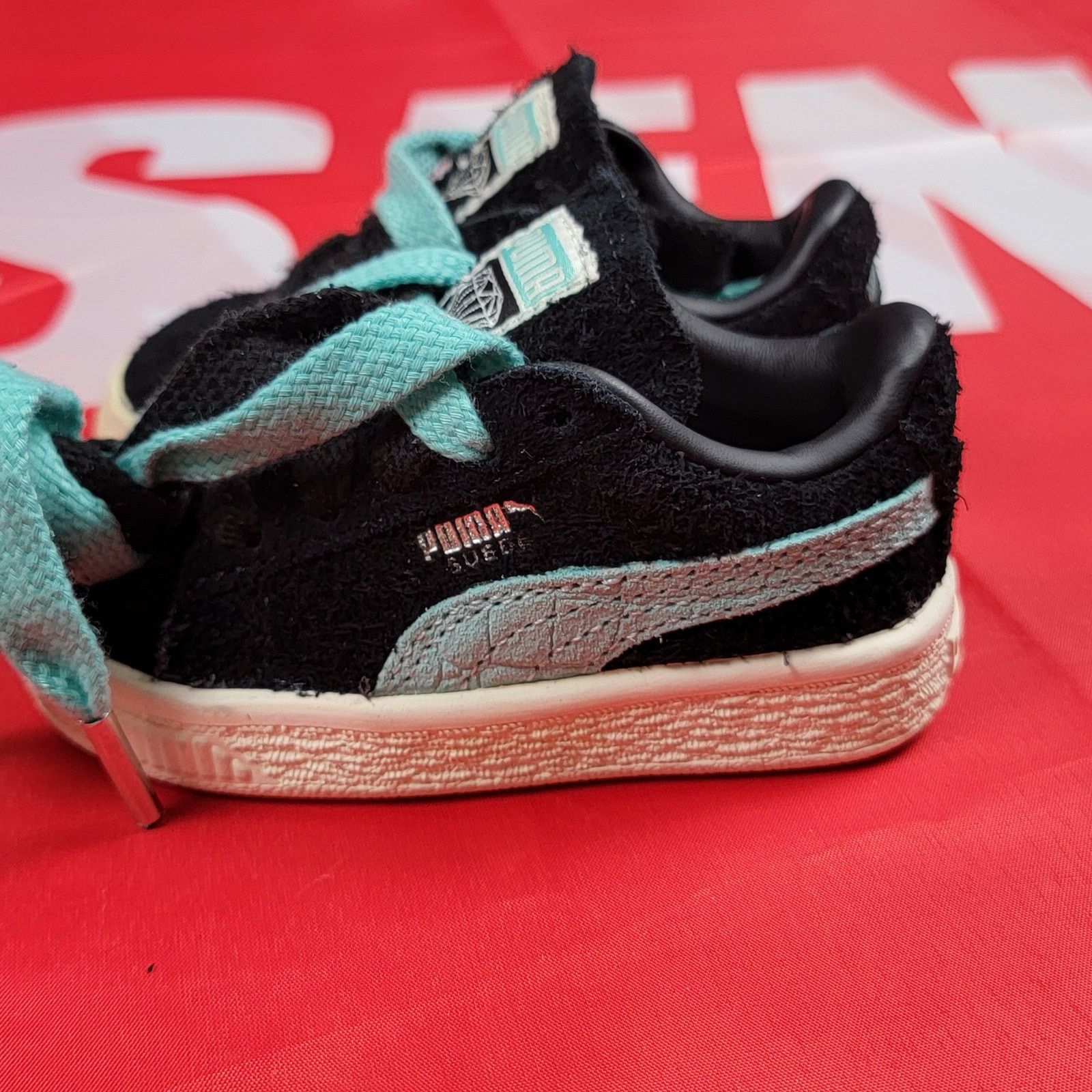 Puma Puma Suede Diamond Supply Company Black/Diamond Blue Sz 4C Size US 4 / IT 34 - 4 Thumbnail