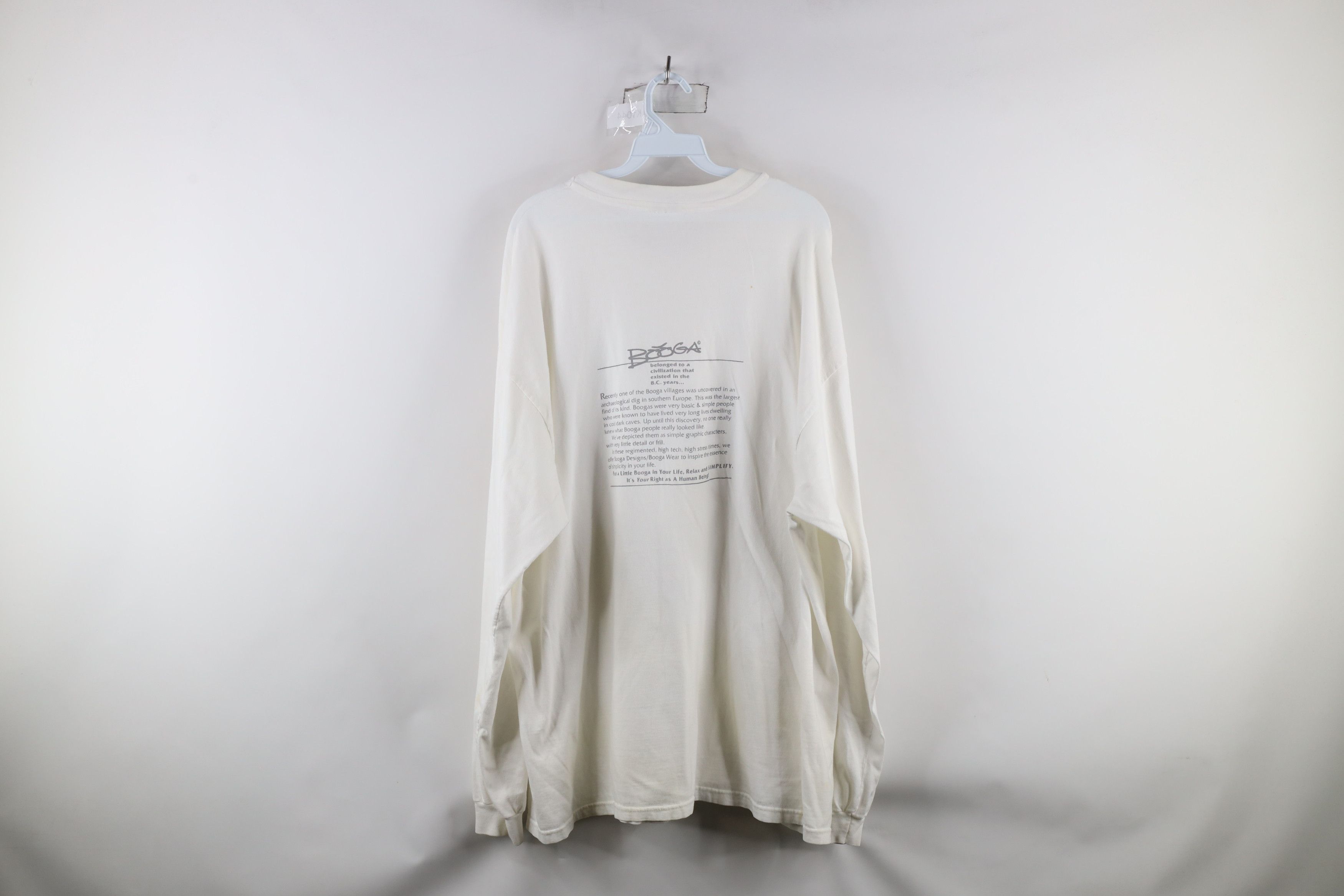 Hanes × Vintage Vintage 90s Island Ohio Booga Wear Long Sleeve T-Shirt White Size US XXL / EU 58 / 5 - 13 Thumbnail