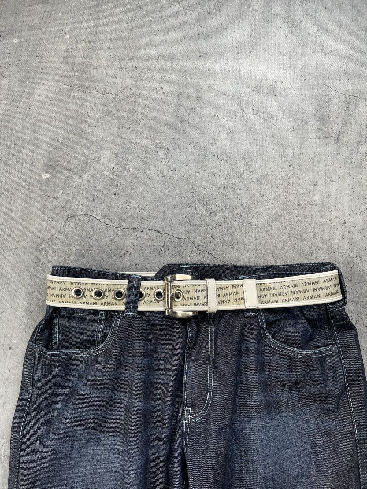 Armani Armani Monogram Vintage Belt Distressed USA STYLE AFFLICTION Size ONE SIZE - 1 Thumbnail