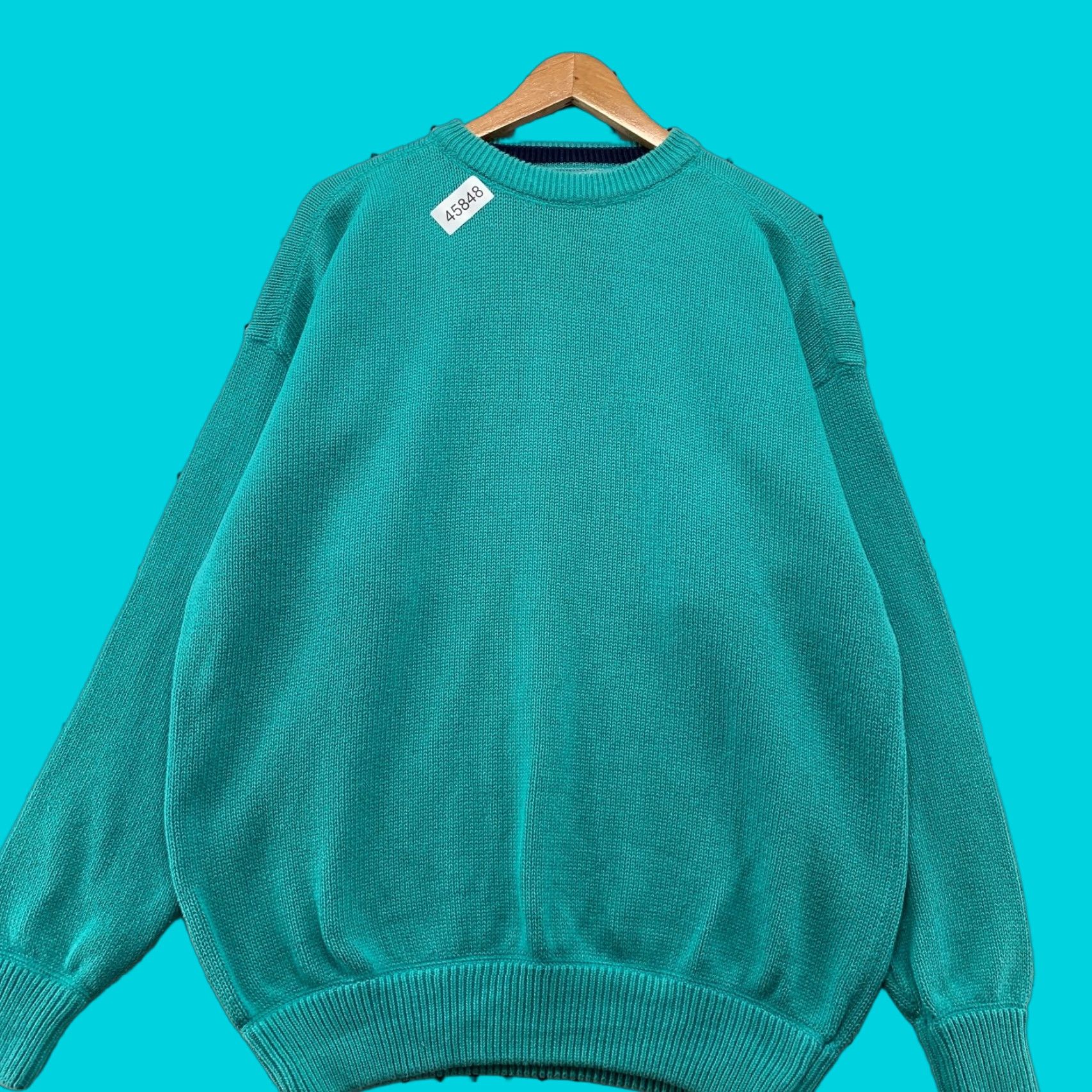 Altea VINTAGE Field Gear Sweater Mens Large Teal Knit Crewneck Pullover Outdoor Casual Winter Knitwear Size US L / EU 52-54 / 3 - 1 Thumbnail