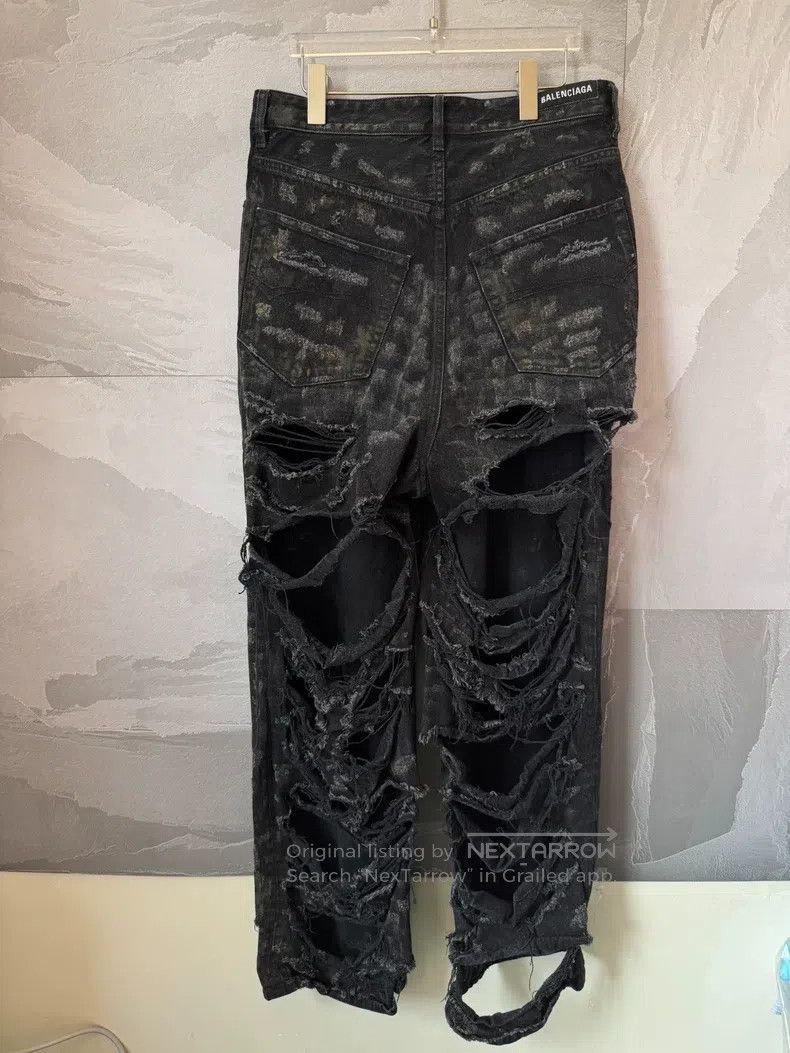 Balenciaga Balenciaga size XS Solid Color Aged Destroyed Straight Jea Size US 27 - 2 Thumbnail