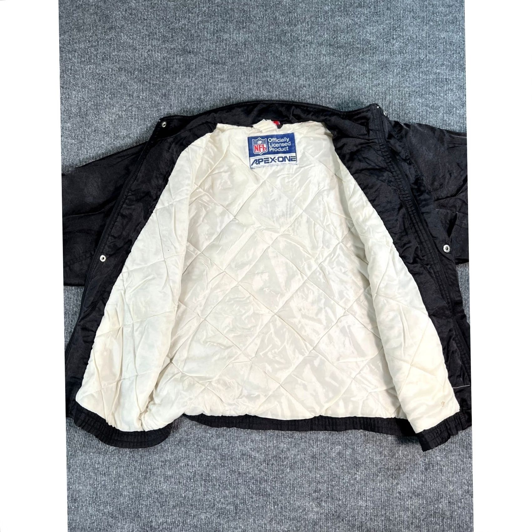 Vintage VINTAGE Apex One Raiders Jacket Mens Small Black 90s Windbreaker Quilted Lining Size US S / EU 44-46 / 1 - 6 Thumbnail
