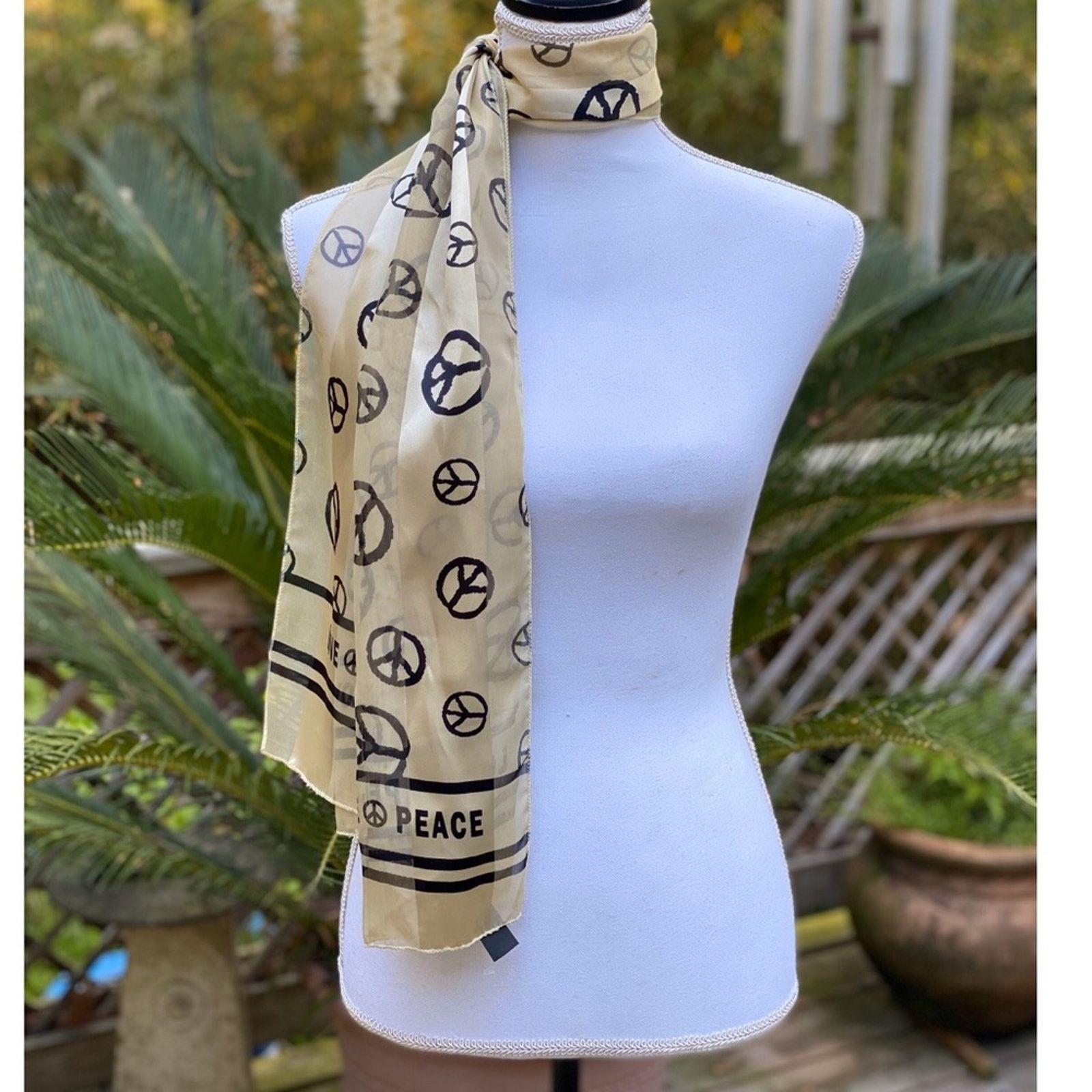 Goods Peace & Love Sheer Gold Scarf Size ONE SIZE - 2 Thumbnail