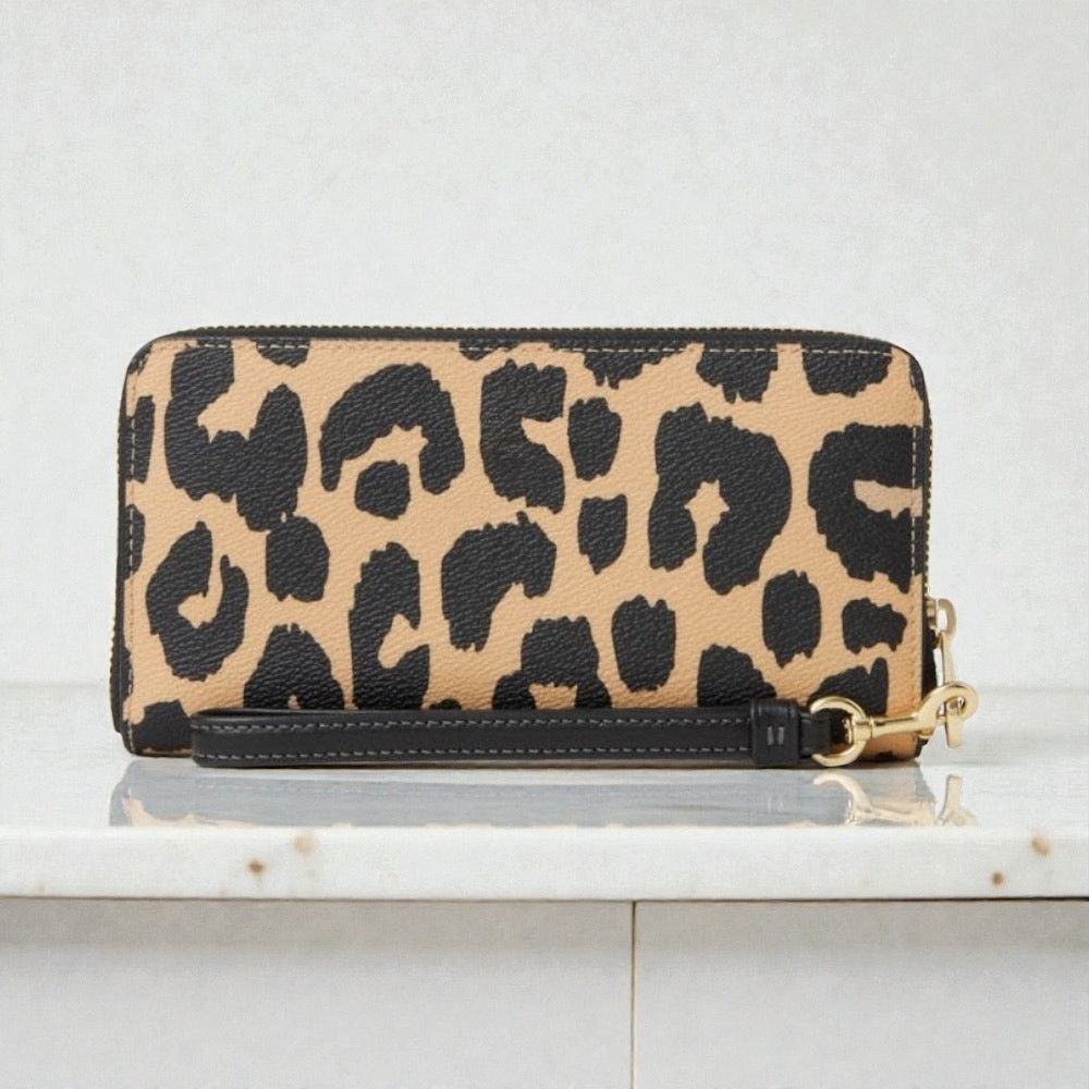 Coach Coach Long Zip Around Wallet With Leopard Print CW477 Size ONE SIZE - 3 Thumbnail