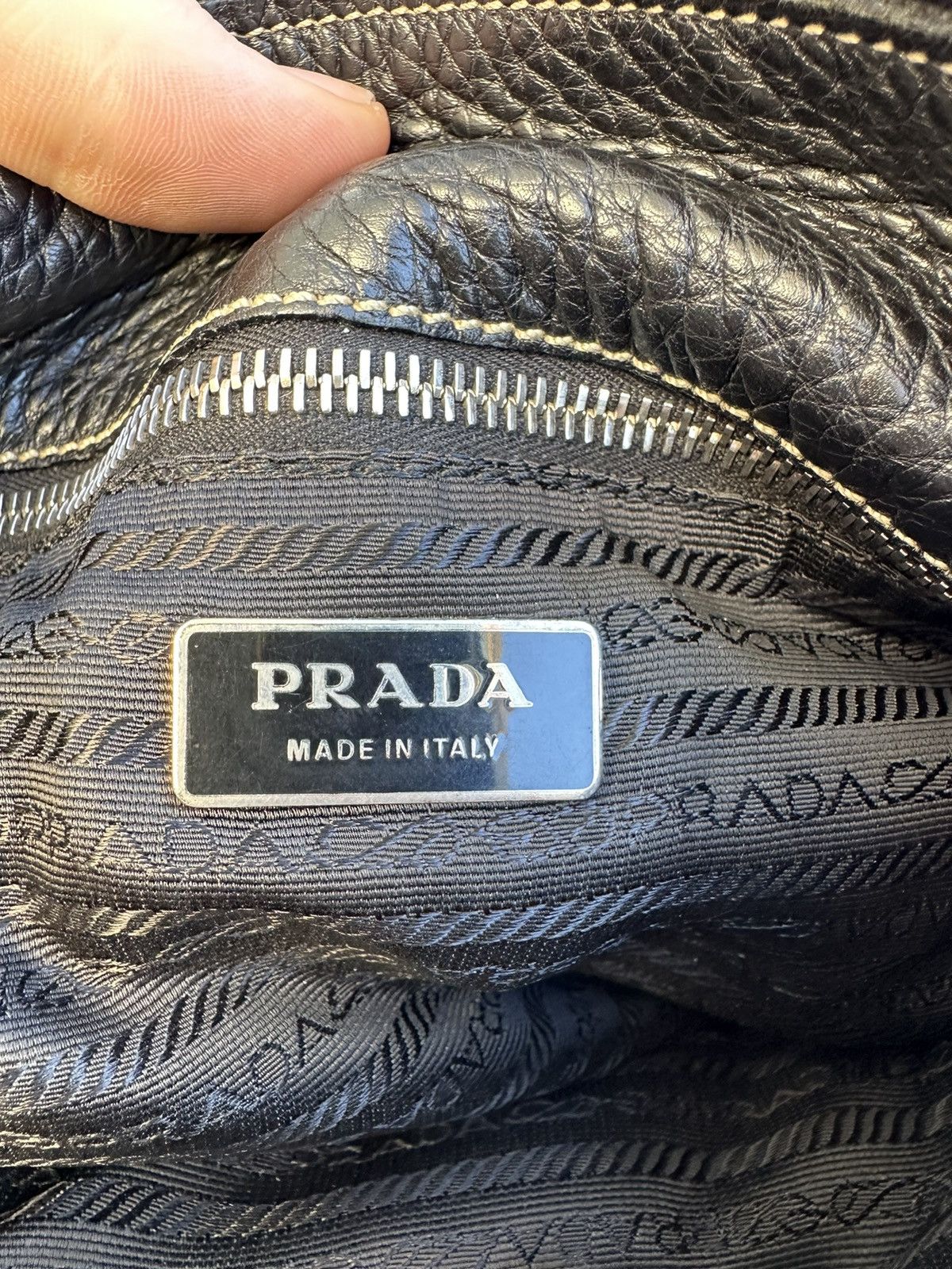 Prada Prada Black Shoulder Bag Leather Nylon Size ONE SIZE - 11 Thumbnail