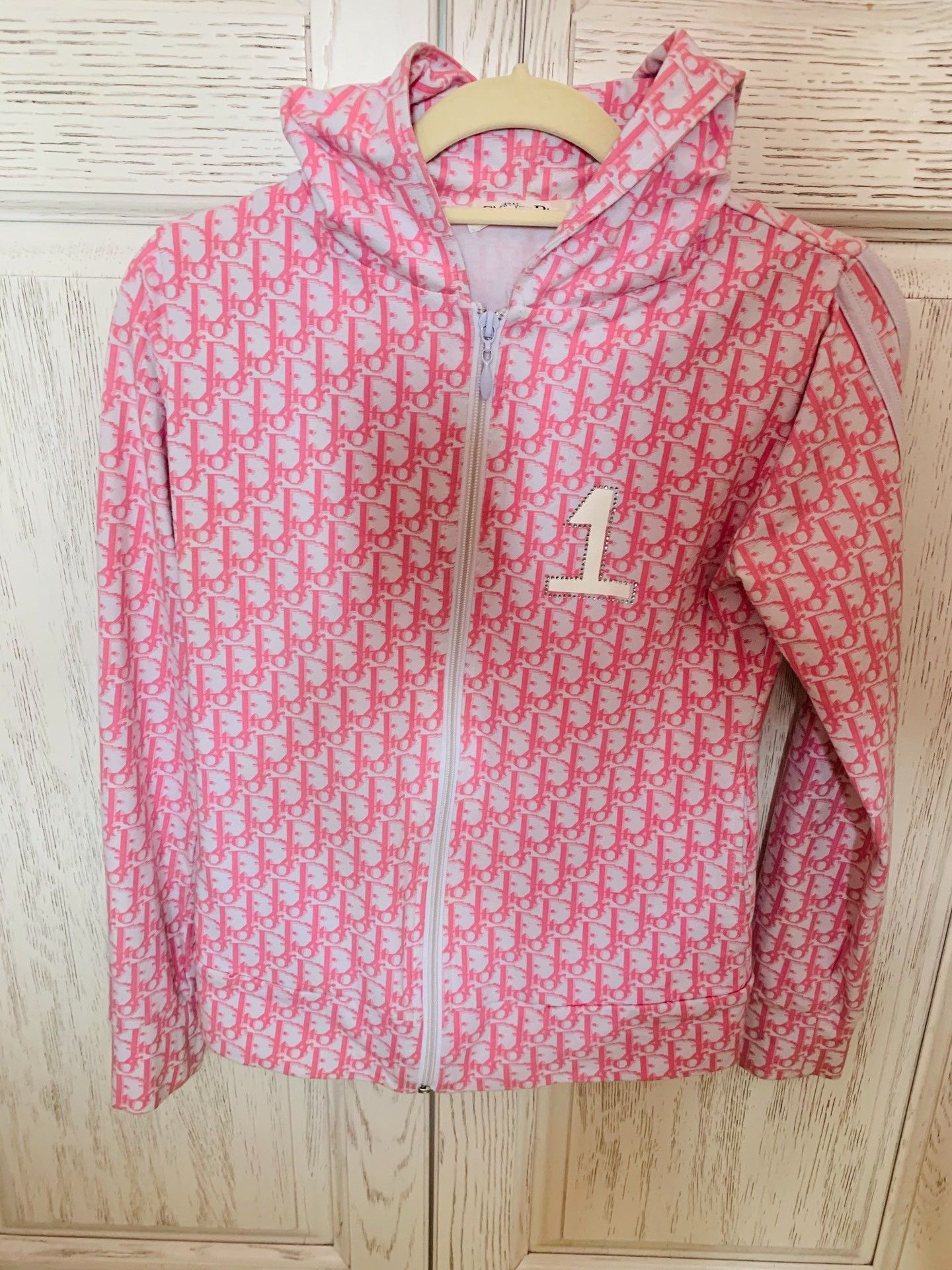 Dior Vintage Dior Pink Patterned Hooded Coat Size M / US 6-8 / IT 42-44 - 1 Thumbnail