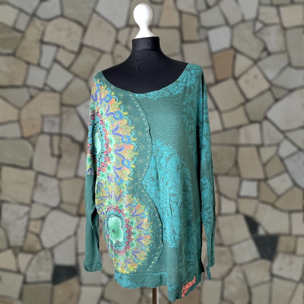 Desigual Desigual Green Long Sleeve Tunic Shirt L Womens Mens? Size L / US 10 / IT 46 - 1 Thumbnail