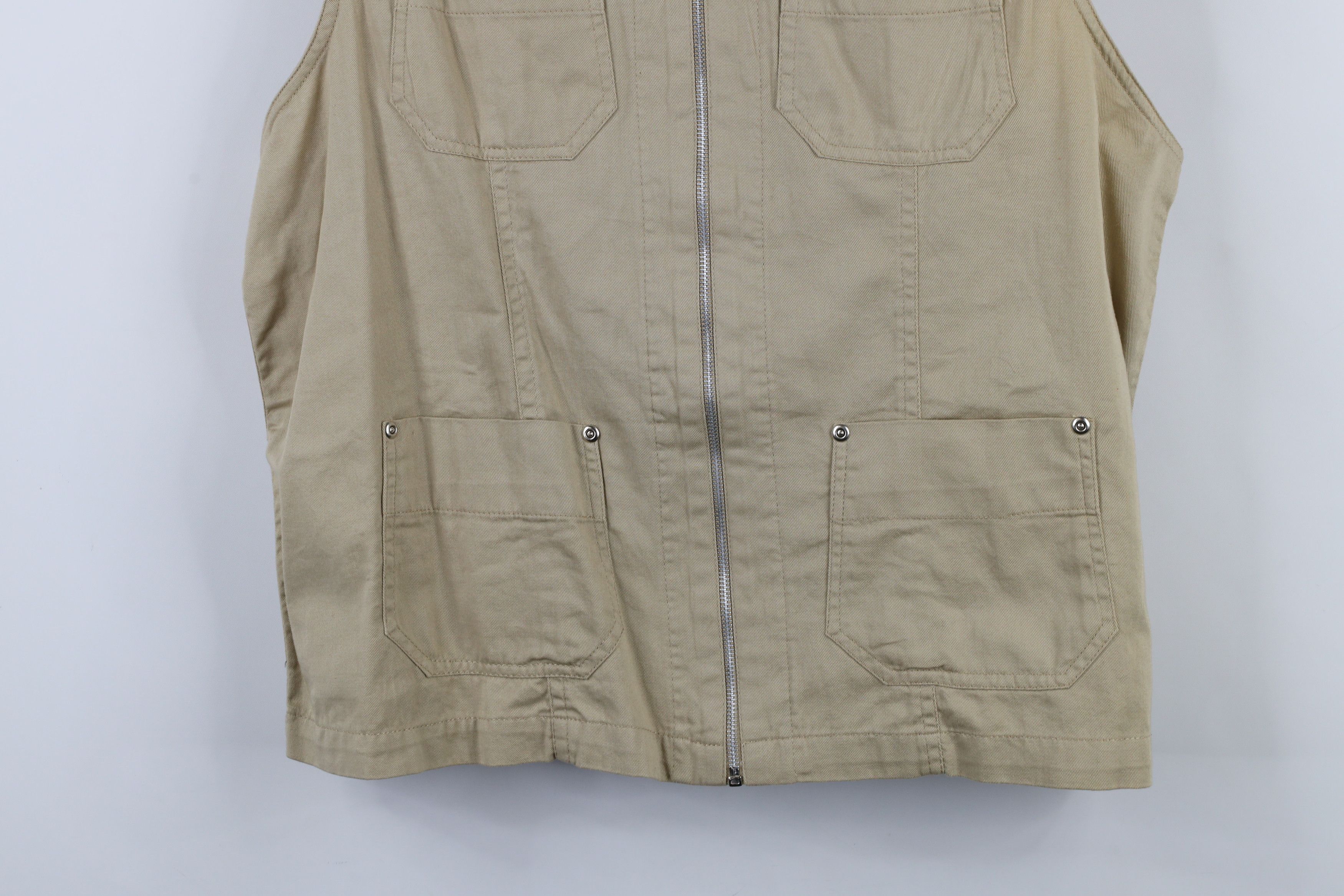 Vintage Vintage 90s Streetwear Full Zip Sleeveless Vest Jacket Beige Size M / US 6-8 / IT 42-44 - 3 Thumbnail