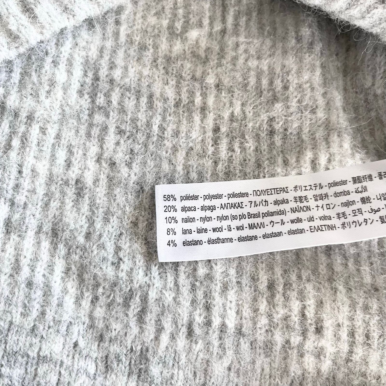 Zara Zara Heather Gray Wool V-Neck Long Sleeve Midi Sweater Dress | Grailed