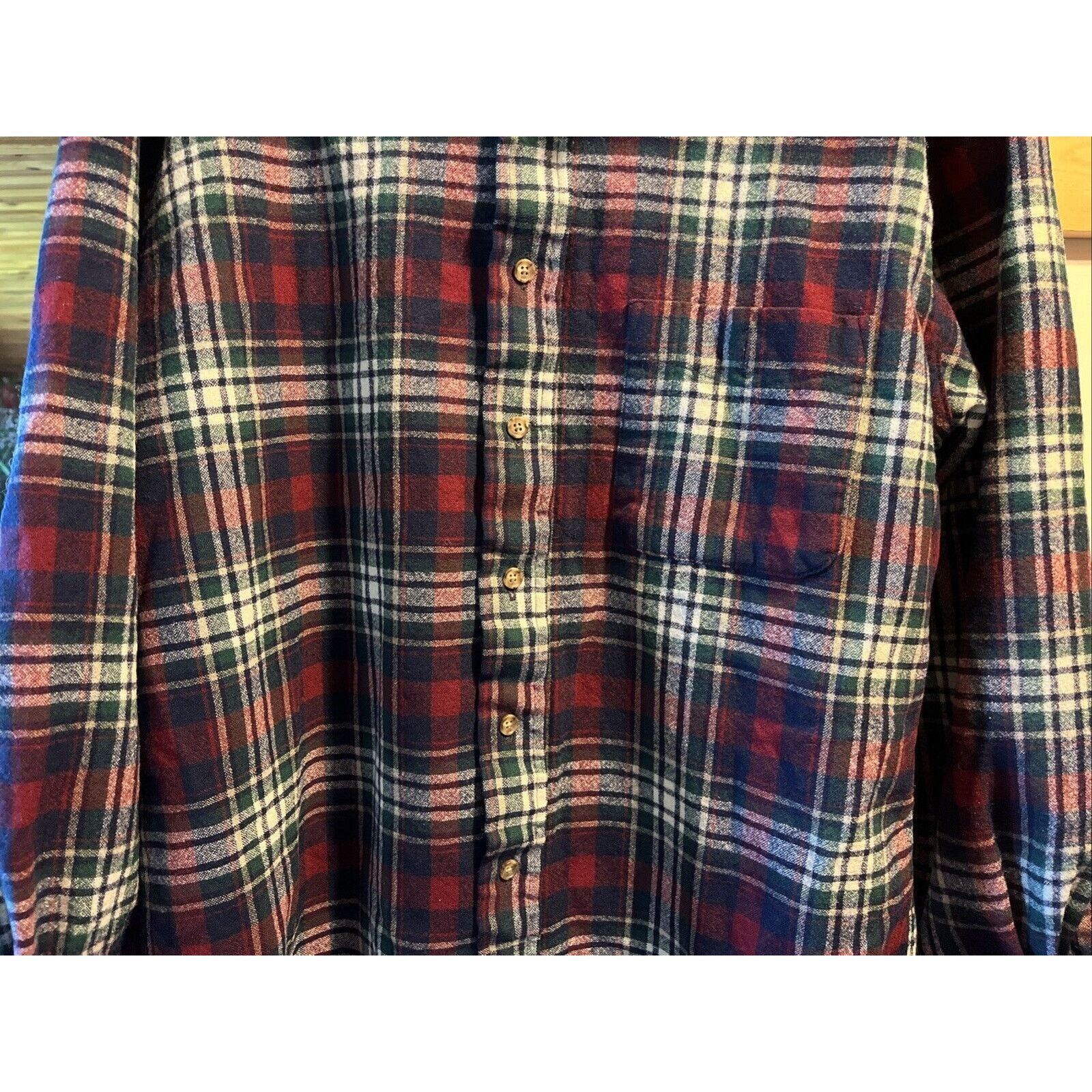 Pendleton Pendleton Men's Shirt L Red Plaid Button Wool Outdoor Travel Size US L / EU 52-54 / 3 - 6 Thumbnail