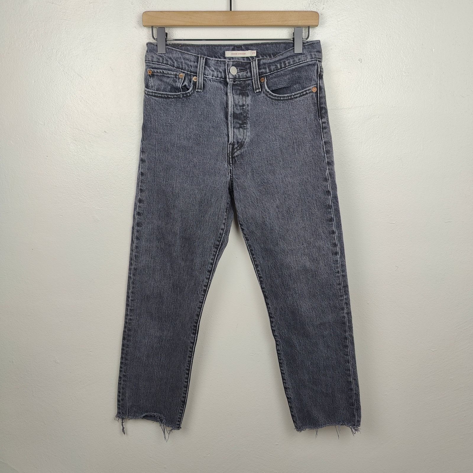 Levi's Levis Wedgie Straight Jeans Womens 27 That Girl Charcoal Size 27" / US 4 / IT 40 - 1 Thumbnail