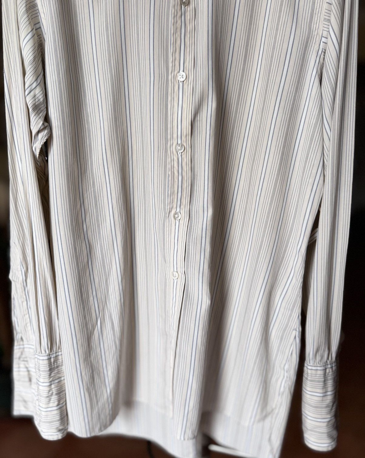 Turnbull & Asser Turnbull & Asser Vintage Striped Dress Shirt - Cream/Blue Size US M / EU 48-50 / 2 - 4 Thumbnail