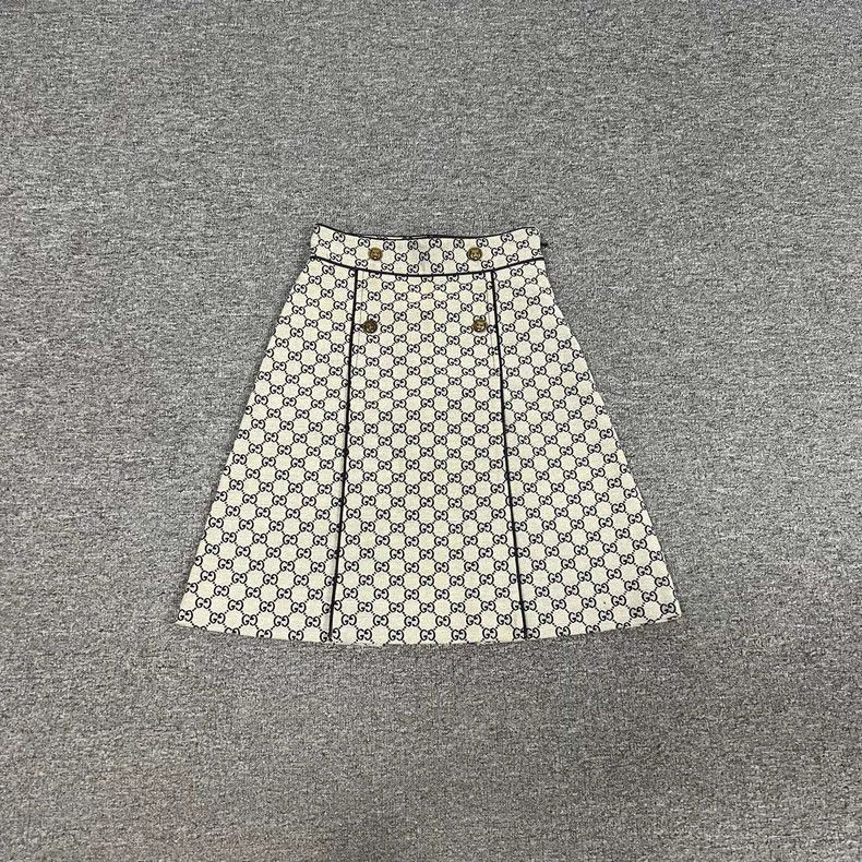 Gucci gucci printed double g button skirt-dmc Size US 36 / EU 52 - 1 Thumbnail