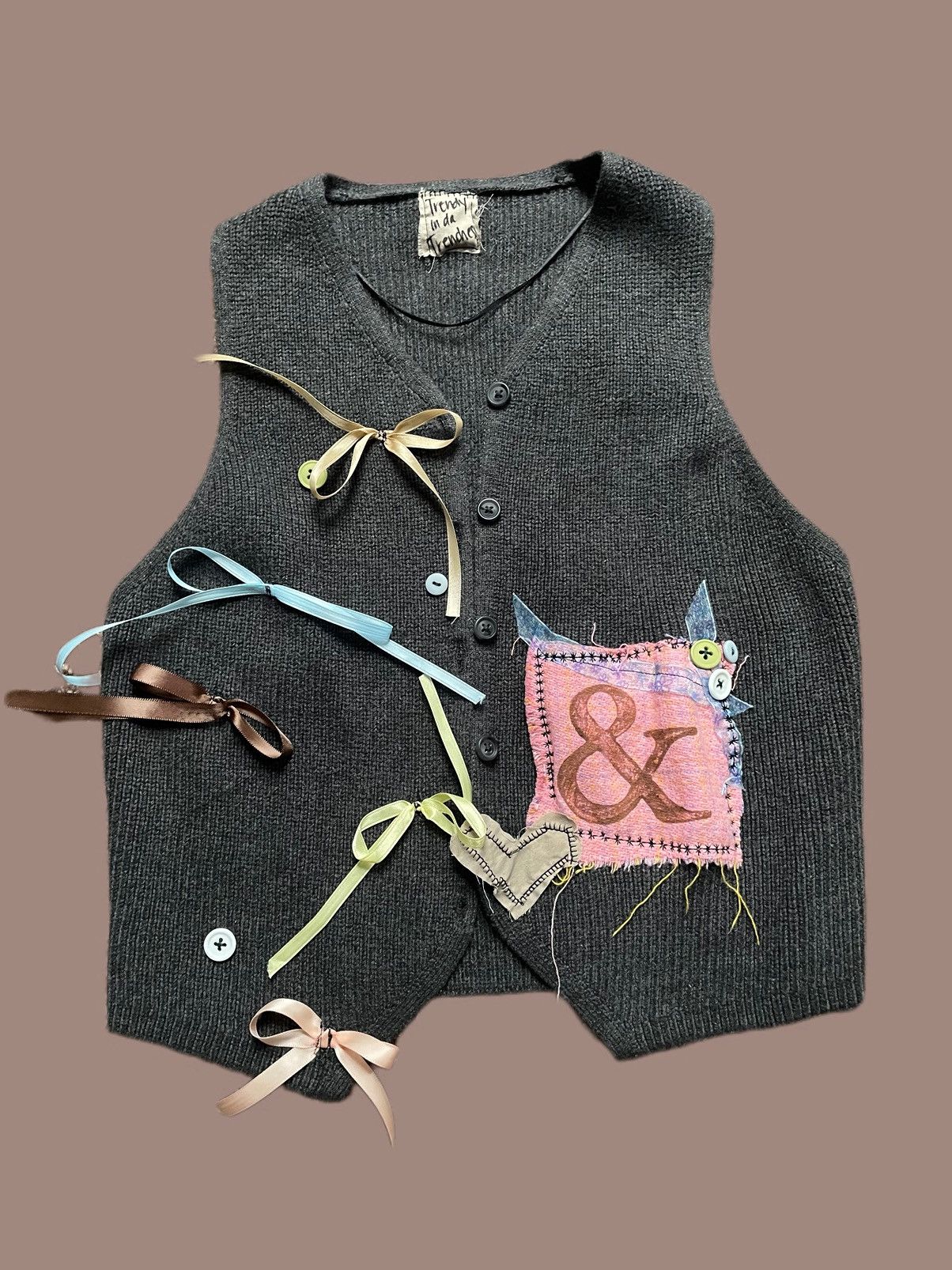 Handmade × Vintage cute patchwork vest Size S / US 4 / IT 40 - 1 Thumbnail