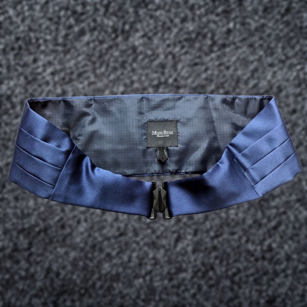 Vintage Moss Bros Cummerbund Blue Size ONE SIZE - 1 Thumbnail