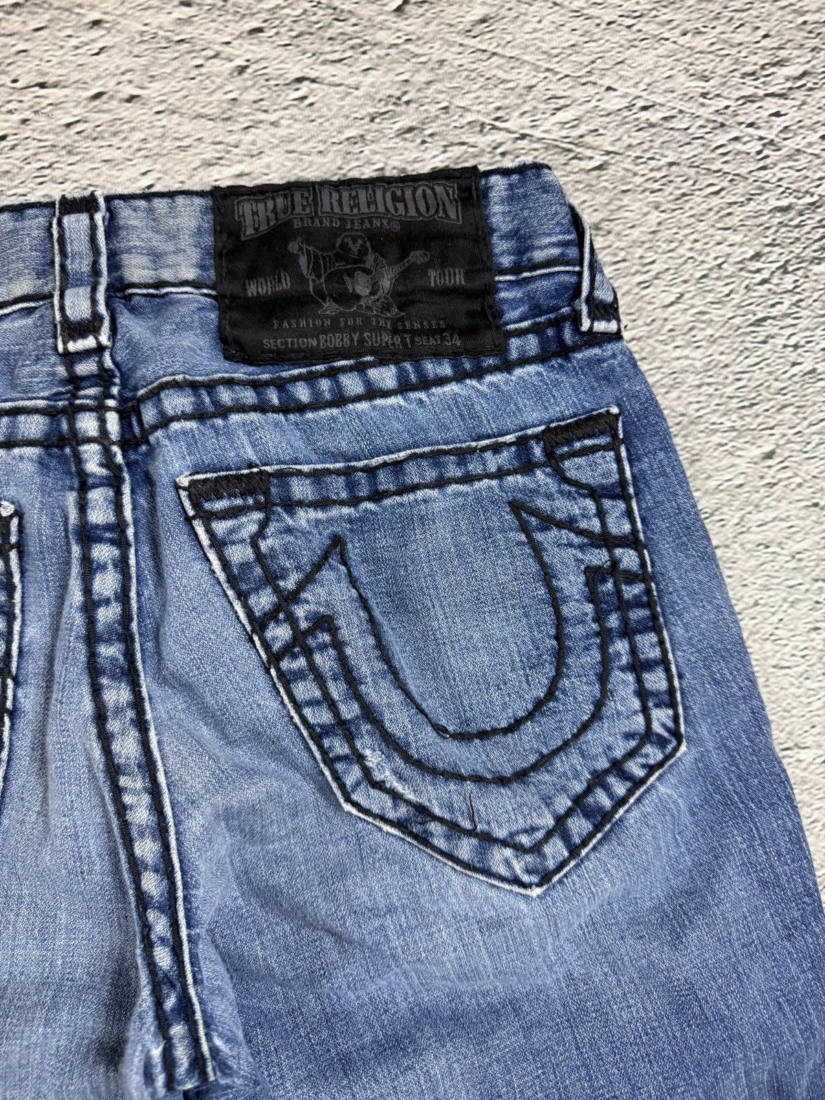 True Religion True Religion jeans blue vintage black stitch Bobby Super T Size US 31 - 5 Thumbnail