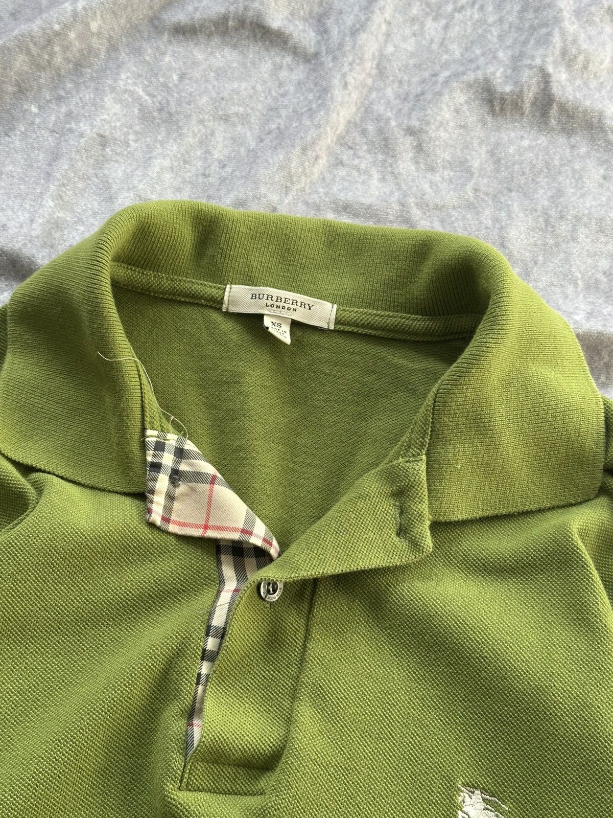 Burberry Burberry London Pique Polo Golf Shirt Short Sleeve Green Size US XS / EU 42 / 0 - 5 Thumbnail