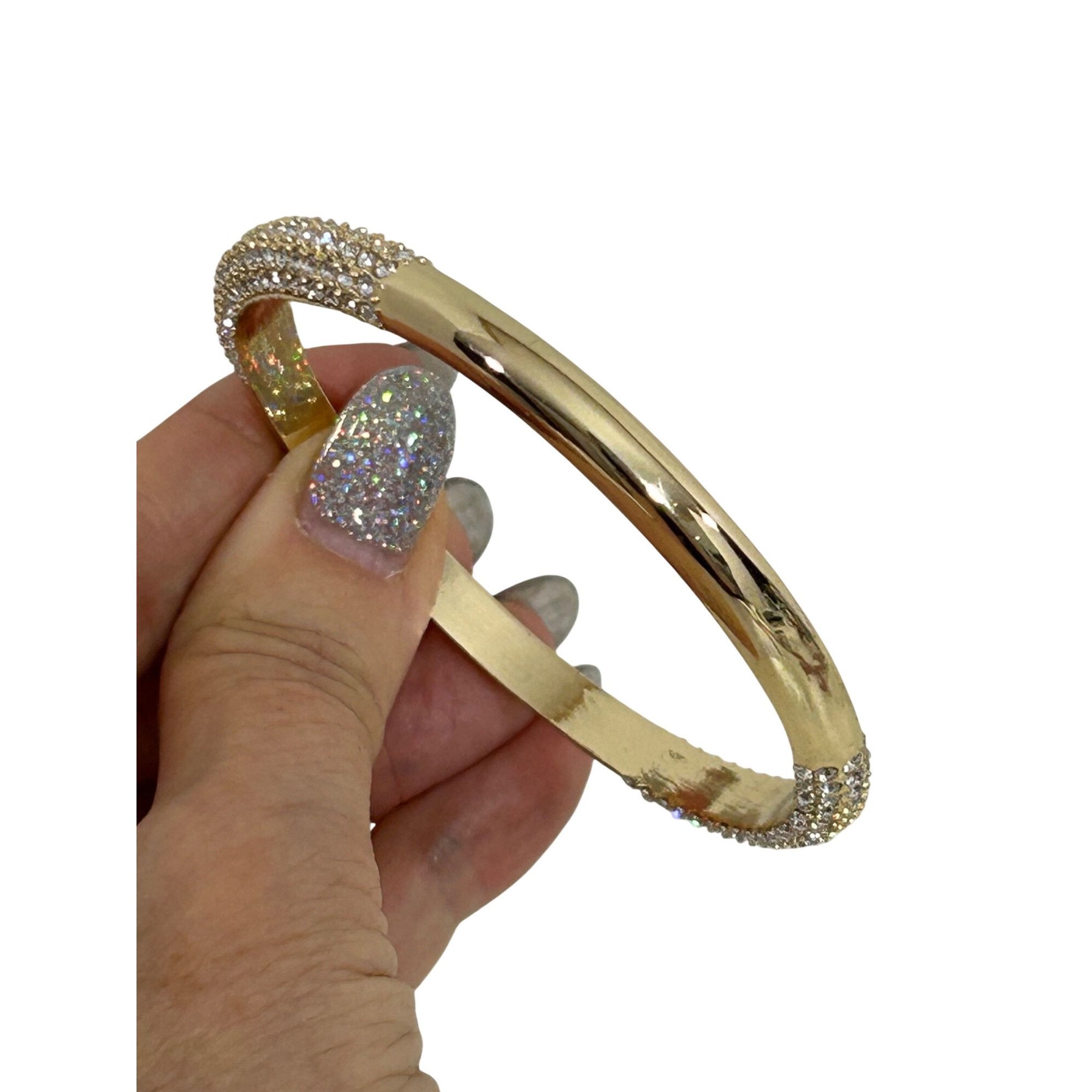 Other Women’s Fashion Bracelet Shiny Yellow Gold Tone Pave Faux Di Size ONE SIZE - 13 Thumbnail