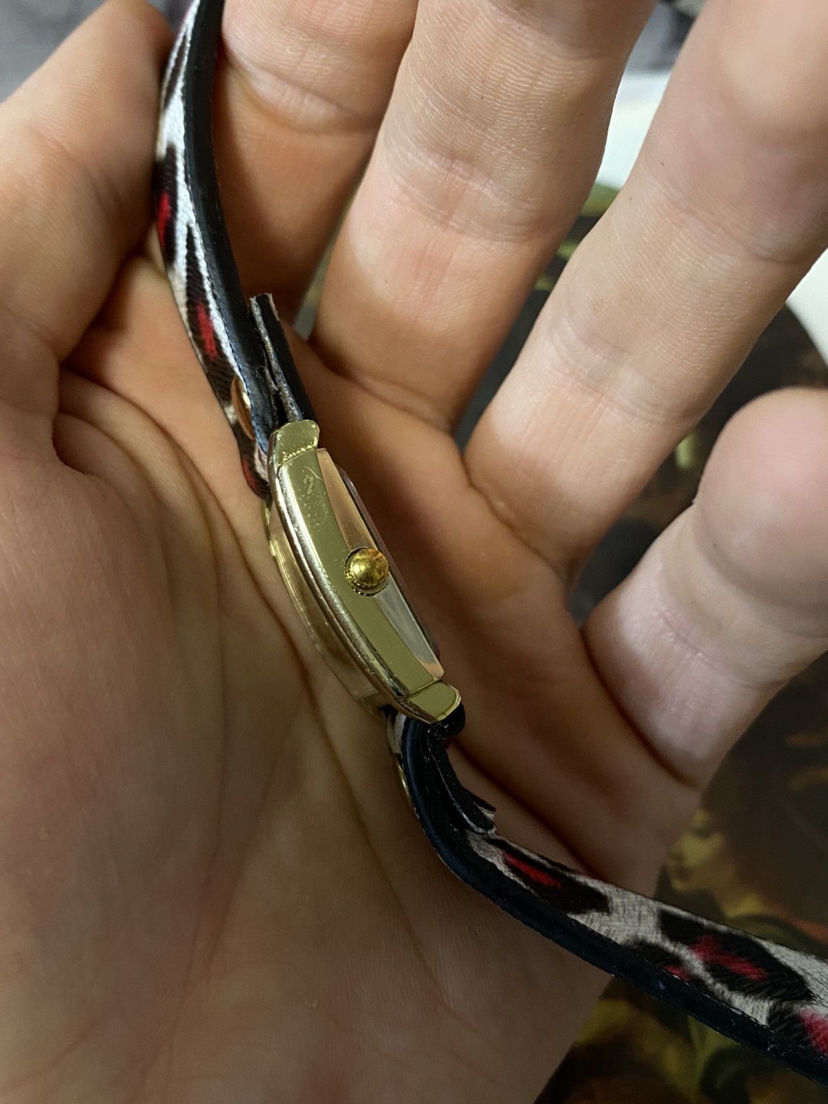 Japanese Brand Choppers Leopard Wrap Bracelet Watch Gold Tank Face Size ONE SIZE - 5 Thumbnail