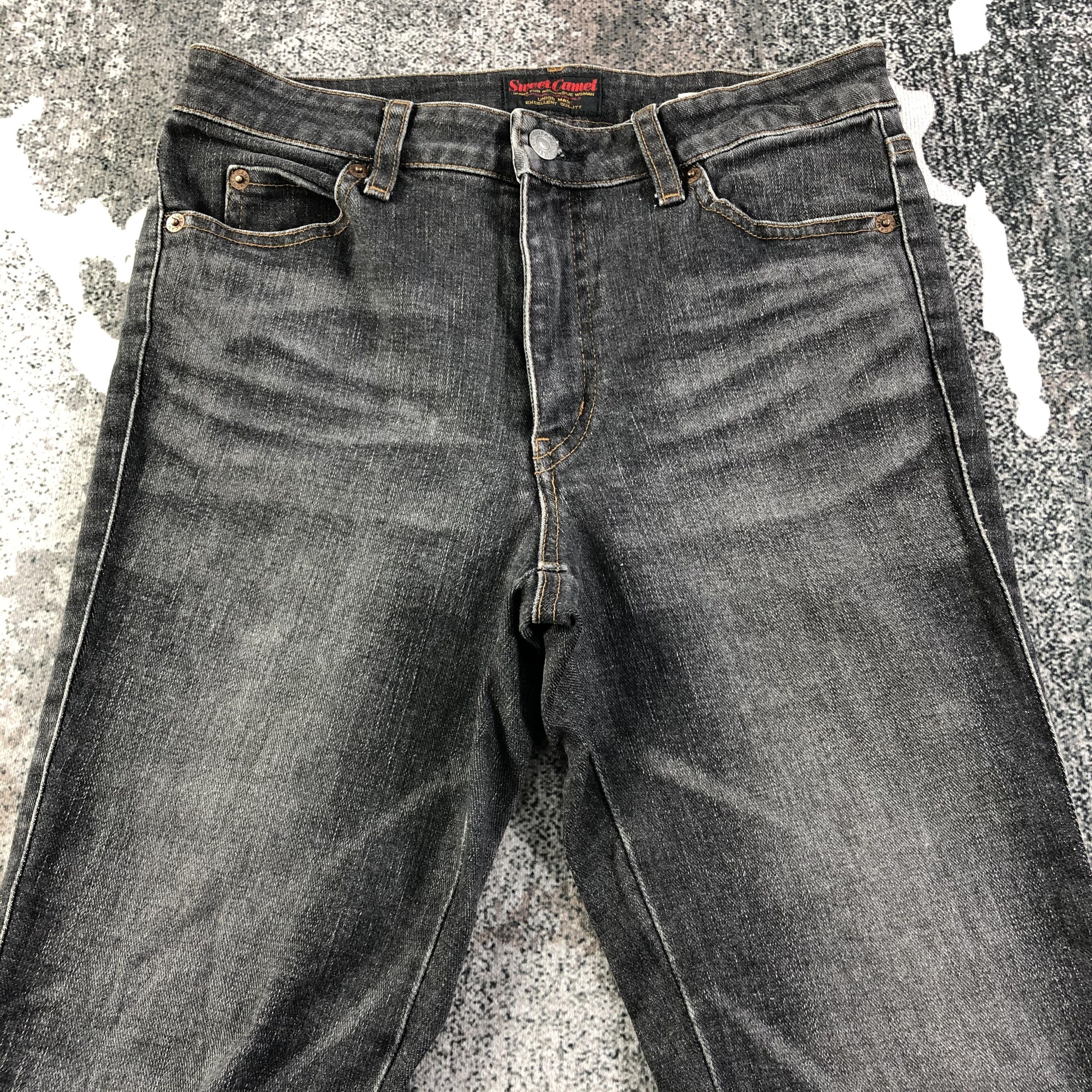 Japanese Brand Sweet Camel Jeans Faded Black Flare Denim KJ1736 Size 28" / US 6 / IT 42 - 3 Thumbnail