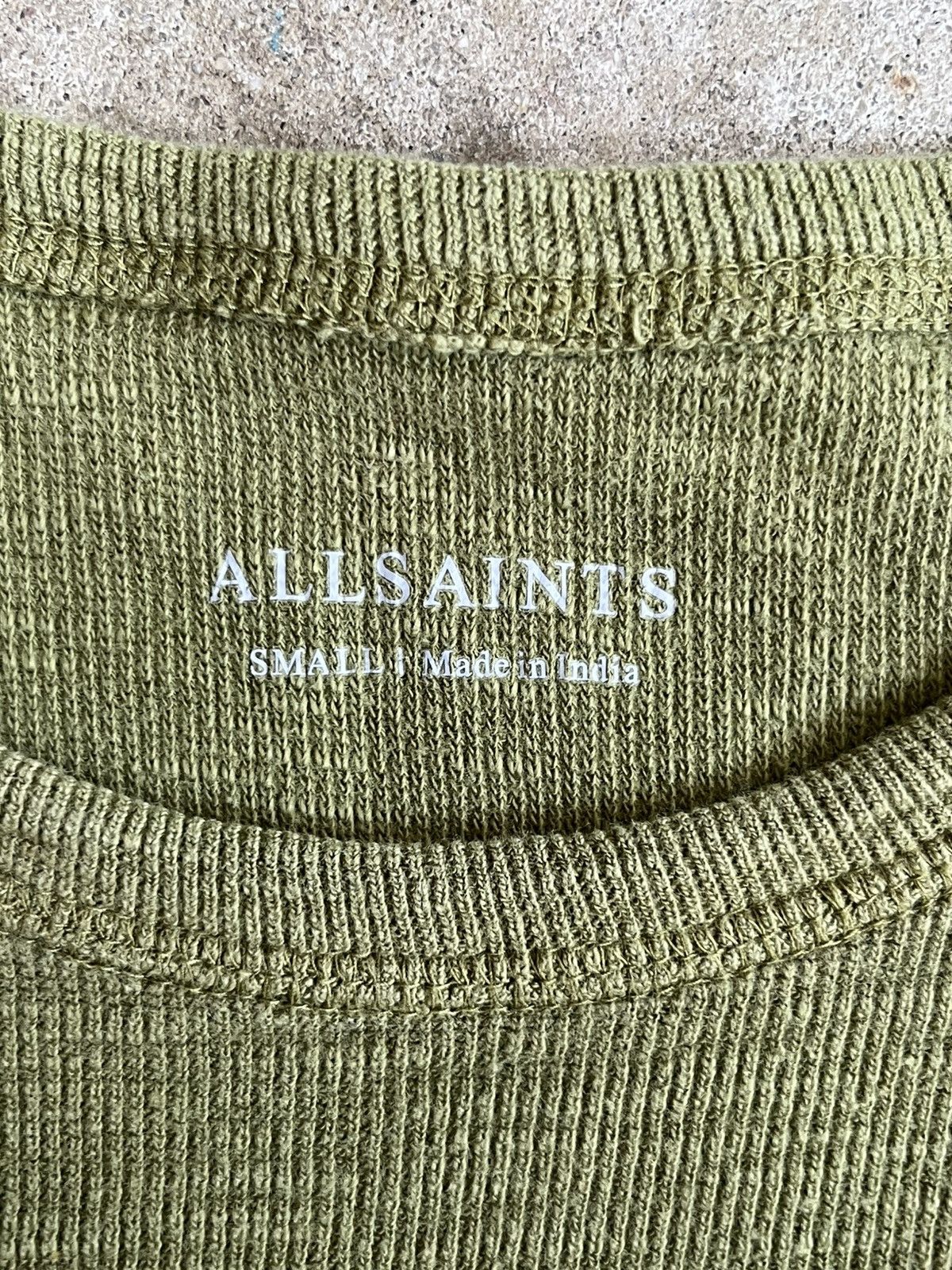 Allsaints Allsaints Green Knit Tee Embroidered Logo Size US S / EU 44-46 / 1 - 3 Thumbnail