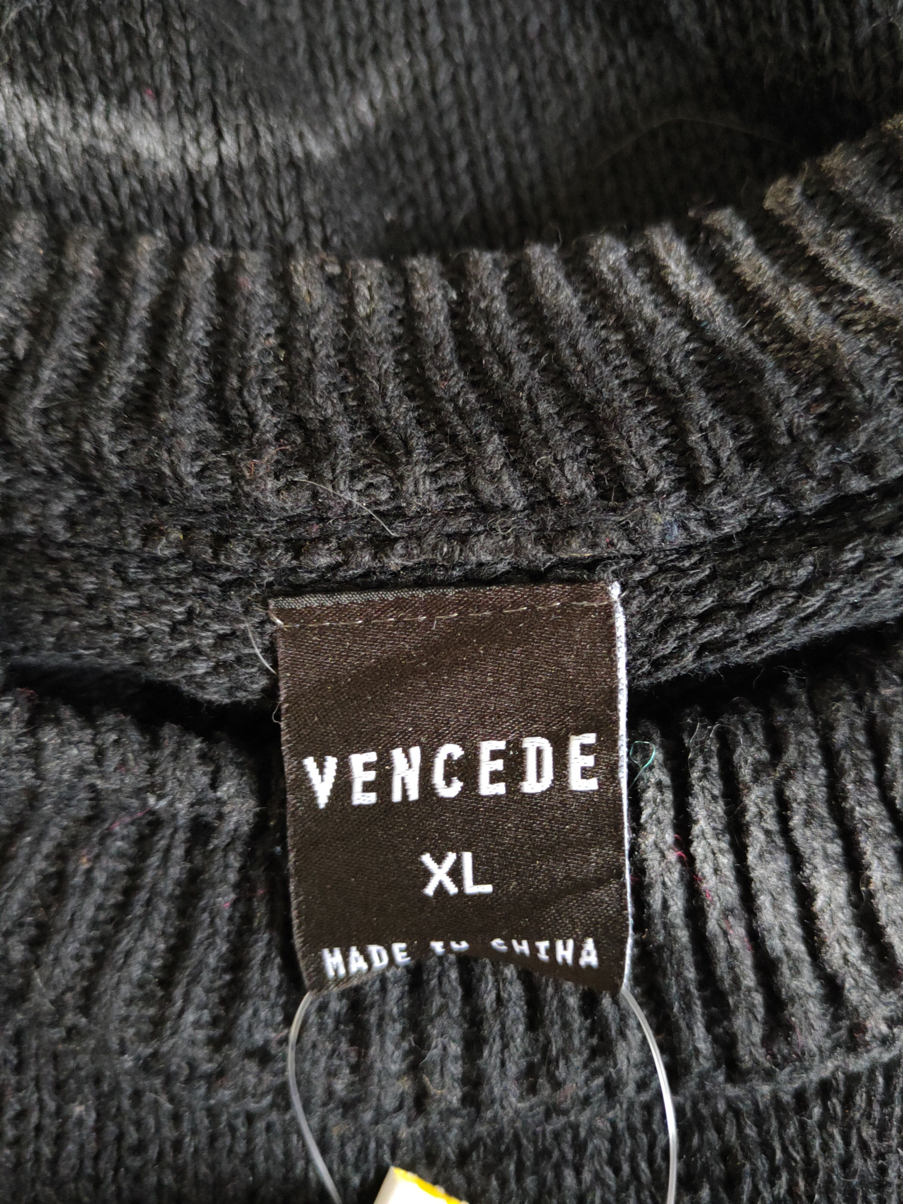 Japanese Brand Vencede acid wash Black White Knitwear Sweatshirts #S2381 Size US XL / EU 56 / 4 - 10 Thumbnail