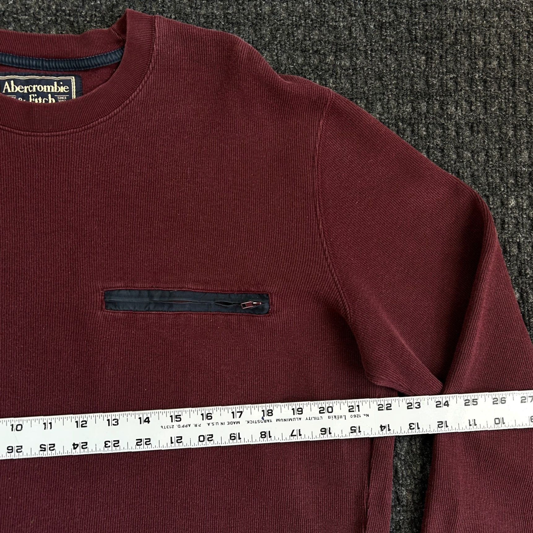 Abercrombie & Fitch VINTAGE Abercrombie & Fitch Long Sleeve Shirt Heavyweight Knit 100% Cotton Red L Mens USA Shirt Modern Outdoor y2k 90s Size US L / EU 52-54 / 3 - 6 Thumbnail