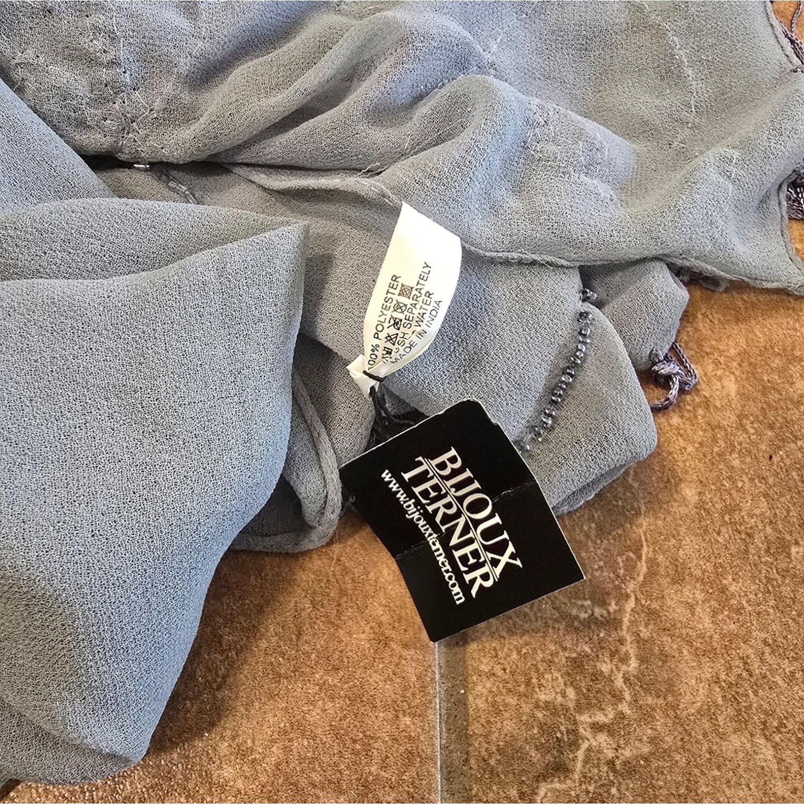 Other Grey Silver Detailed | BIJOUX TERNER | Scarf Size ONE SIZE - 4 Thumbnail