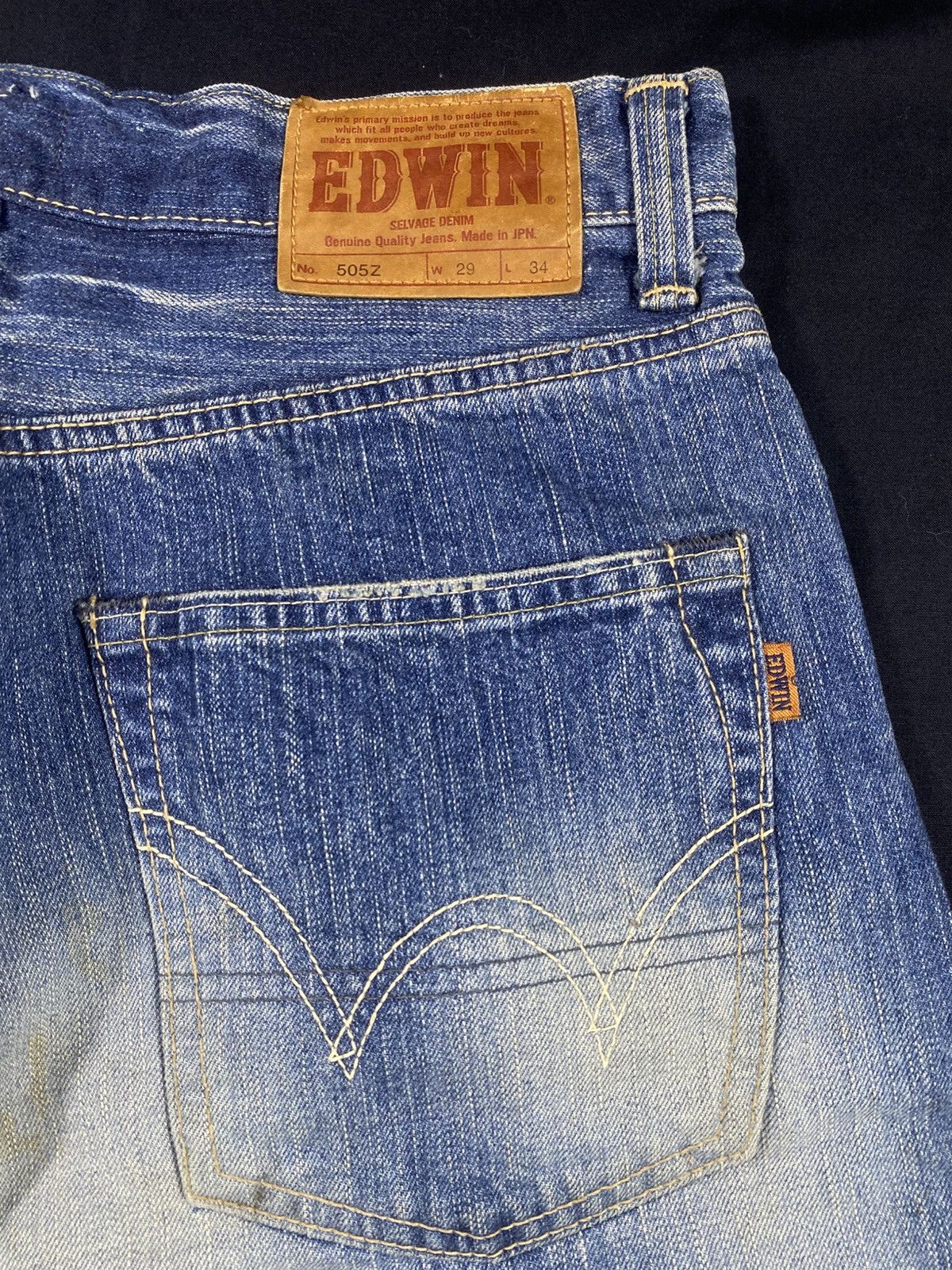 If Six Was Nine Vintage Edwin Selvedge 505Z Denim Jeans Size US 30 / EU 46 - 6 Thumbnail