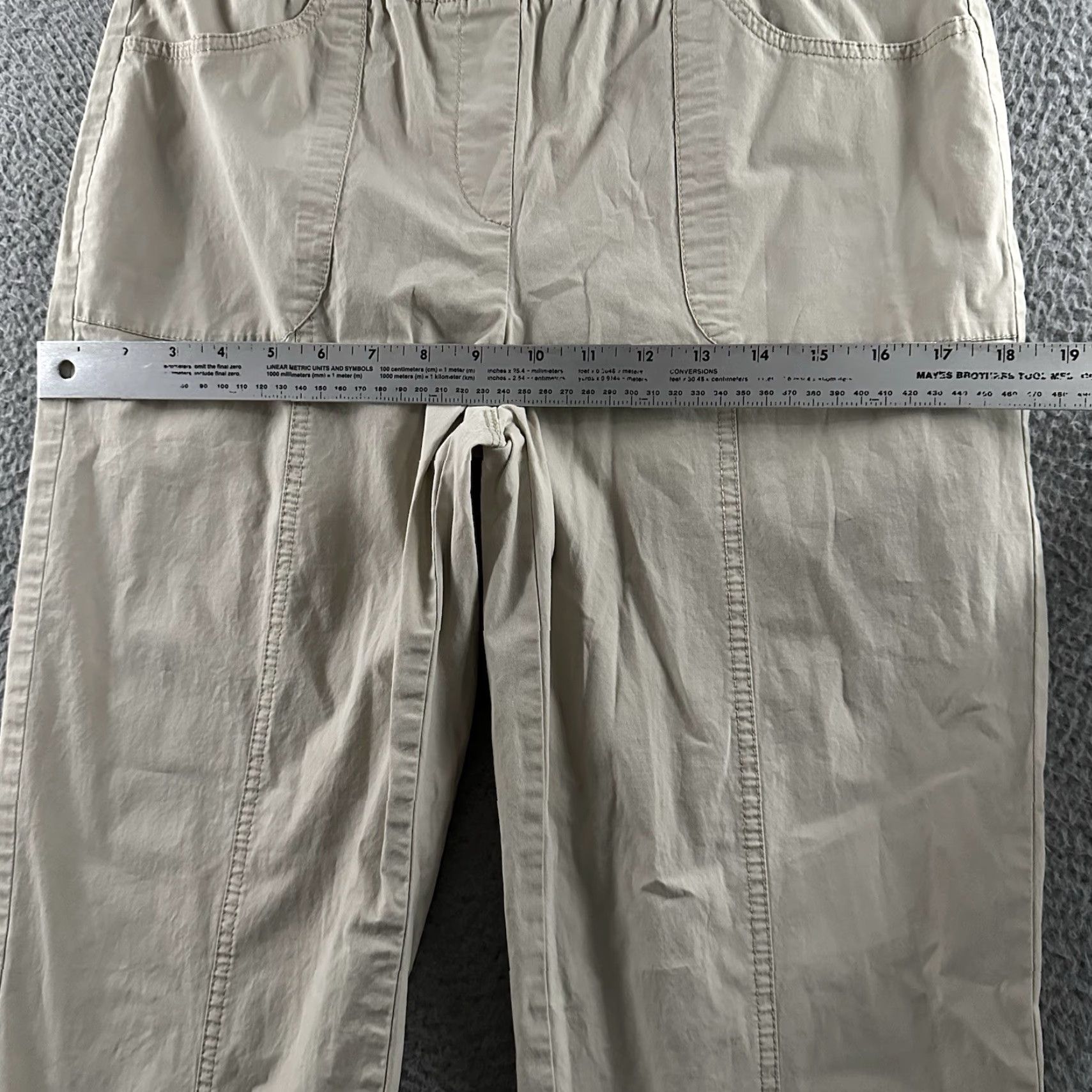 Vintage Chicos Pants Size 1 Beige Utility Roll Tab Stretch Cotton Blend Womens Size 25" / US 0 / IT 36 - 6 Thumbnail