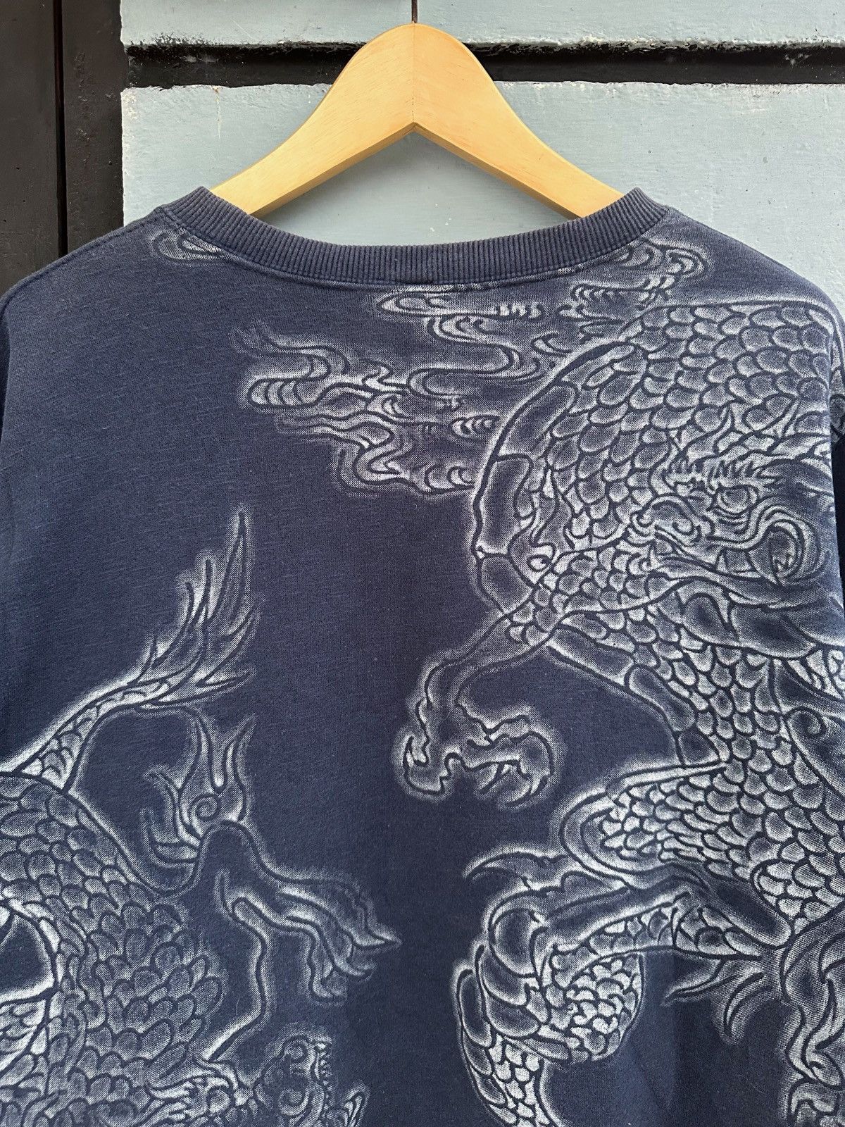 Hysteric Glamour × If Six Was Nine × Japanese Brand Dragon Hither Grass Sweatshir Navy Faded Size US M / EU 48-50 / 2 - 6 Thumbnail