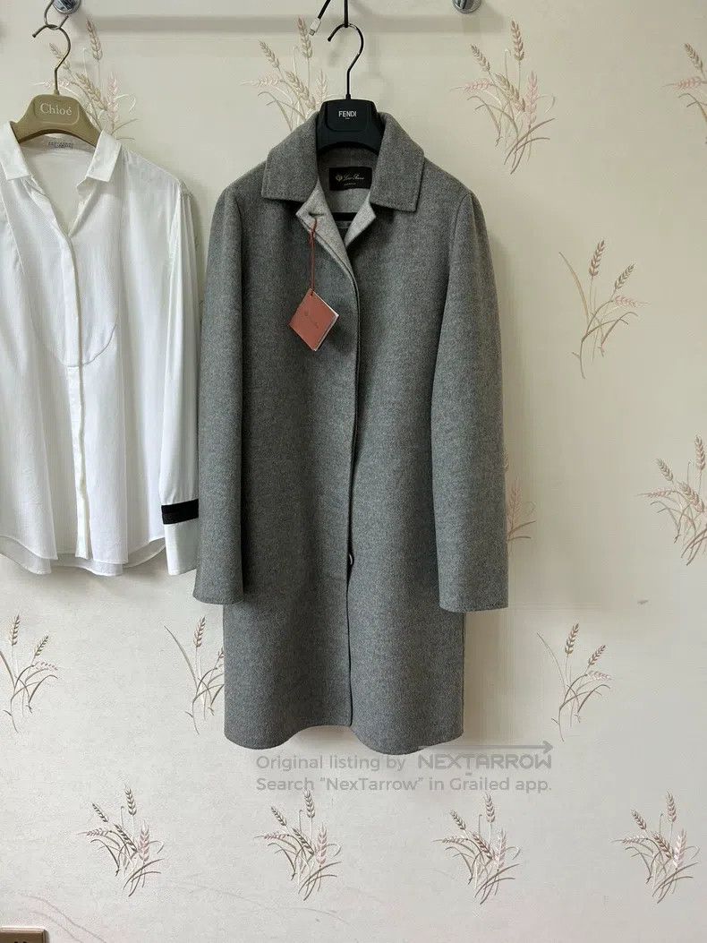 Loro Piana LORO PIANA High-end Gray Double-sided Cashmere Coat Size S / US 4 / IT 40 - 2 Thumbnail
