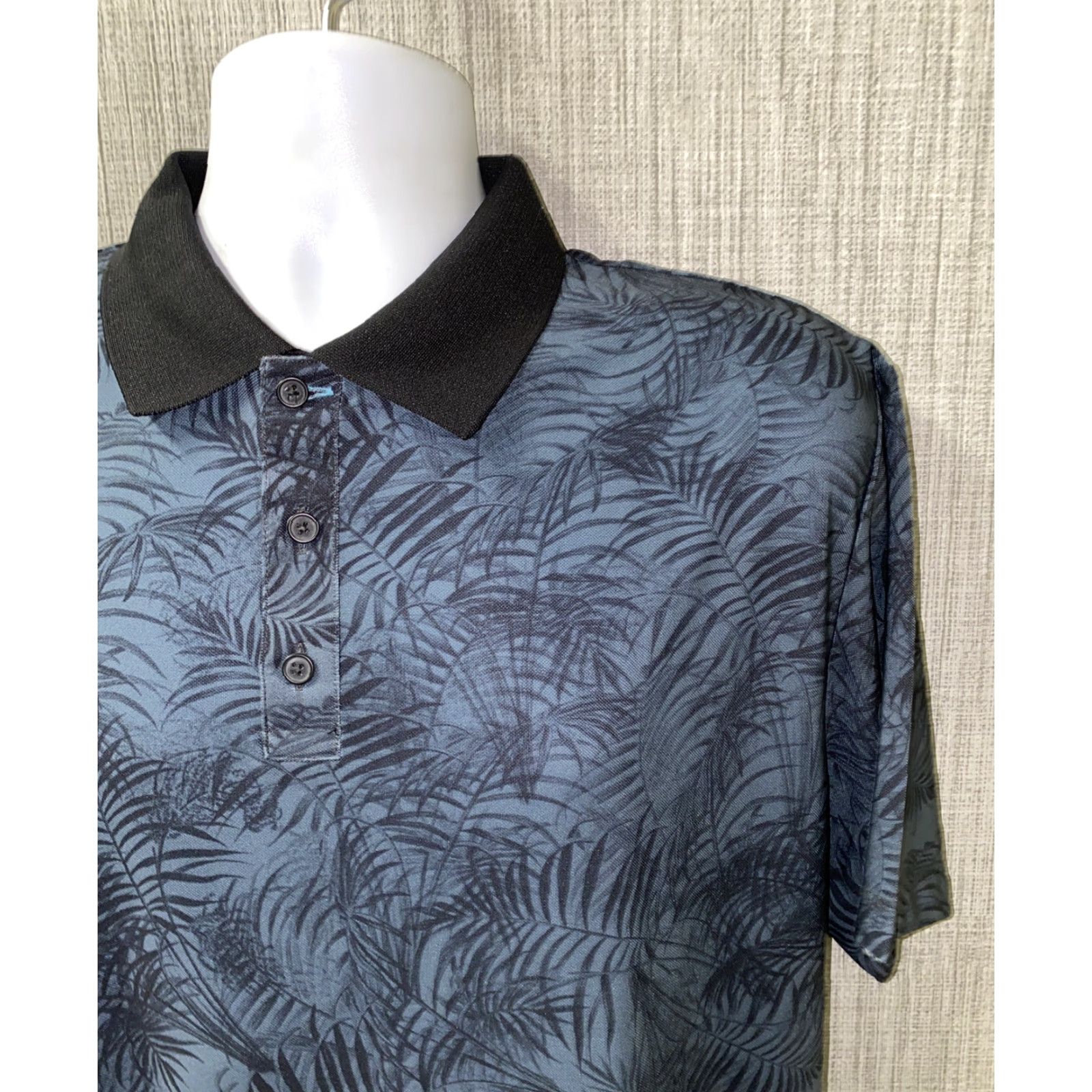 Vintage Devereux Mens Polo Shirt Canopy Style Smoke Blue Size L NWT Button-Up Short Sleeve Collared 94% Polyesyer 6% Spandex Shirt Mens NWT Size US L / EU 52-54 / 3 - 2 Thumbnail