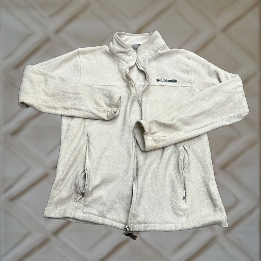 Vintage Columbia Benton Springs Fleece Jacket Women Medium Beige Full Zip Outdoor Hiking Size M / US 6-8 / IT 42-44 - 1 Thumbnail