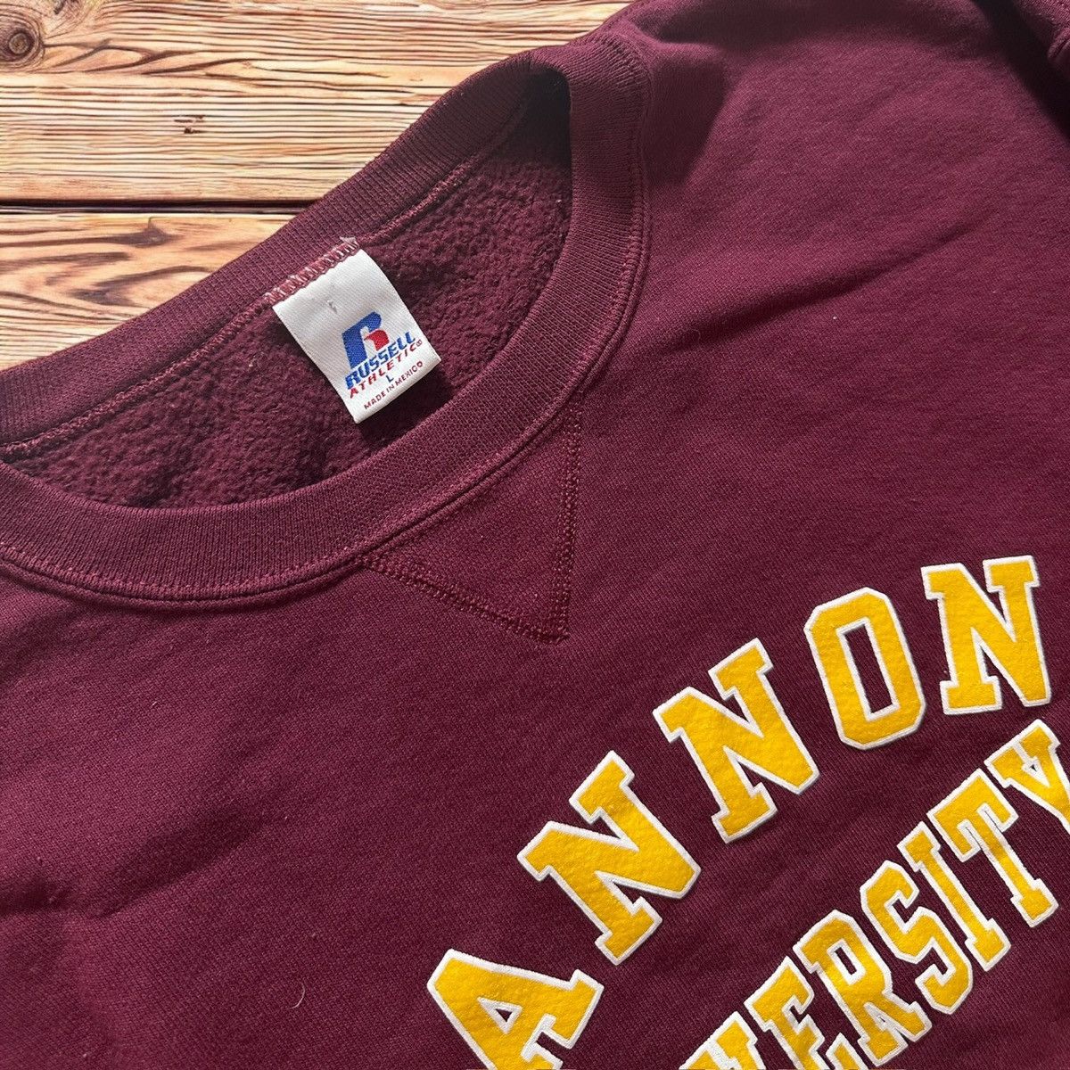 Russell Athletic × Vintage Vtg Cannon University Sweatshirt Men’s Large Burgundy Size US L / EU 52-54 / 3 - 2 Thumbnail