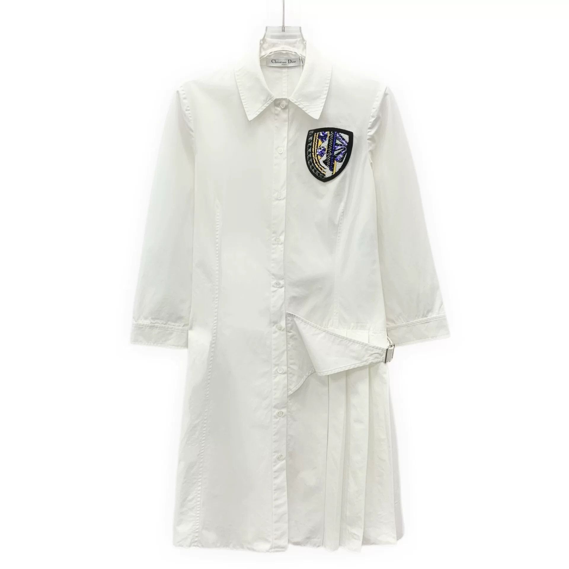 Dior dior white embroidered logo long sleeve dress Size US XXS / EU 40 - 1 Thumbnail