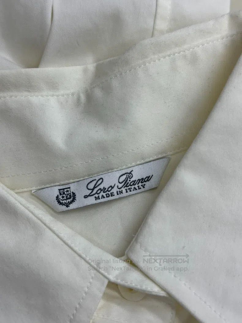 Loro Piana Loro Piana White Collared Long Sleeve Shirt Size XS / US 0-2 / IT 36-38 - 4 Thumbnail