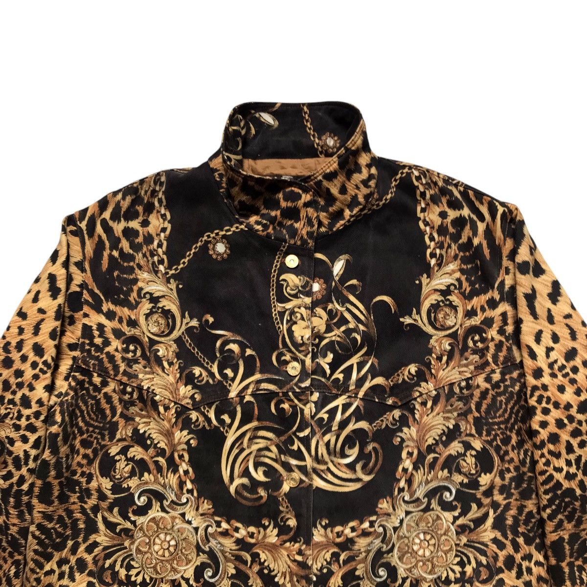 Infinite Archives RARE VINTAGE ROBERTO CAVALLI SILK GOLD OVERPRINT JACKET Size US L / EU 52-54 / 3 - 3 Thumbnail