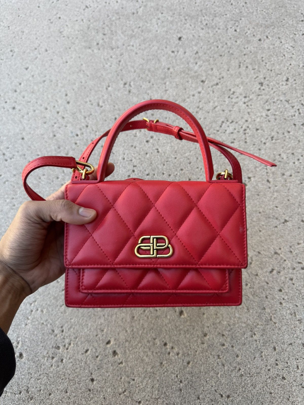 Balenciaga Quilted Purse in Red, Women's